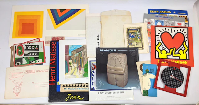 Mid Century Modern Ephemera Lot. Plus Clock. Frank St