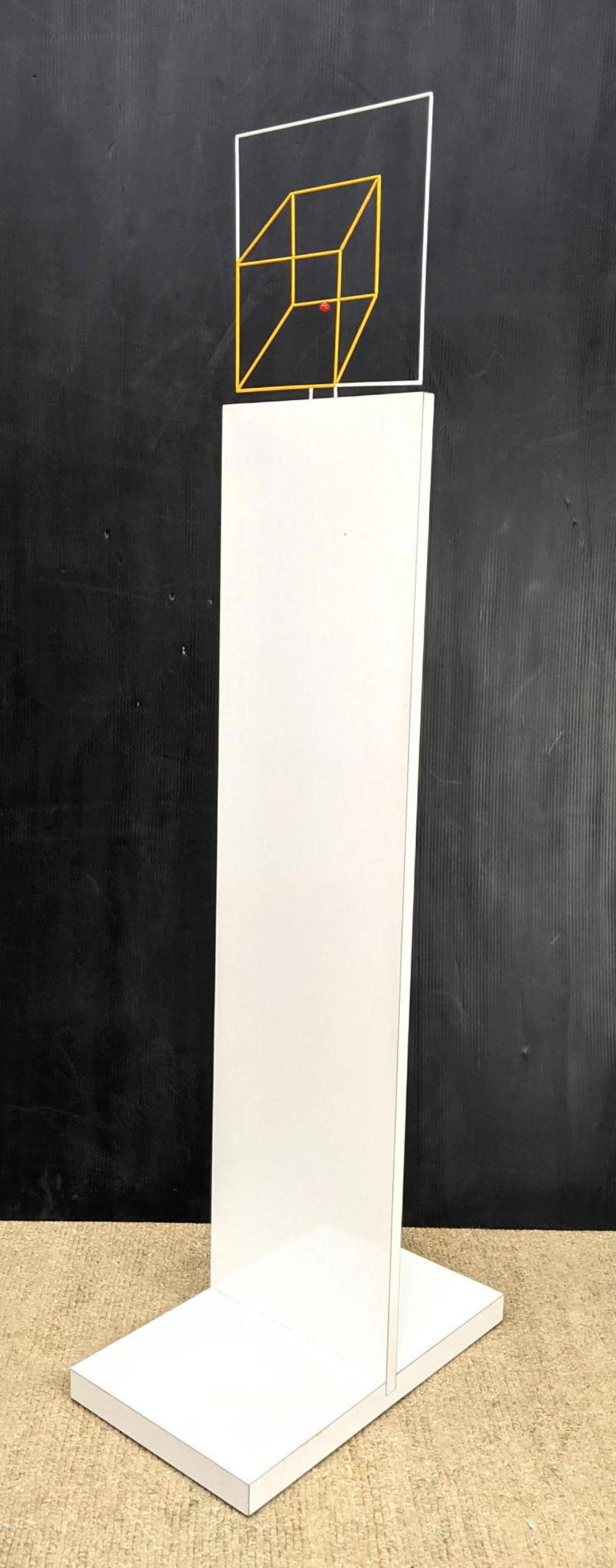 GEORGE D'AMATO Minimalist Enameled Steel Sculpture. Squ