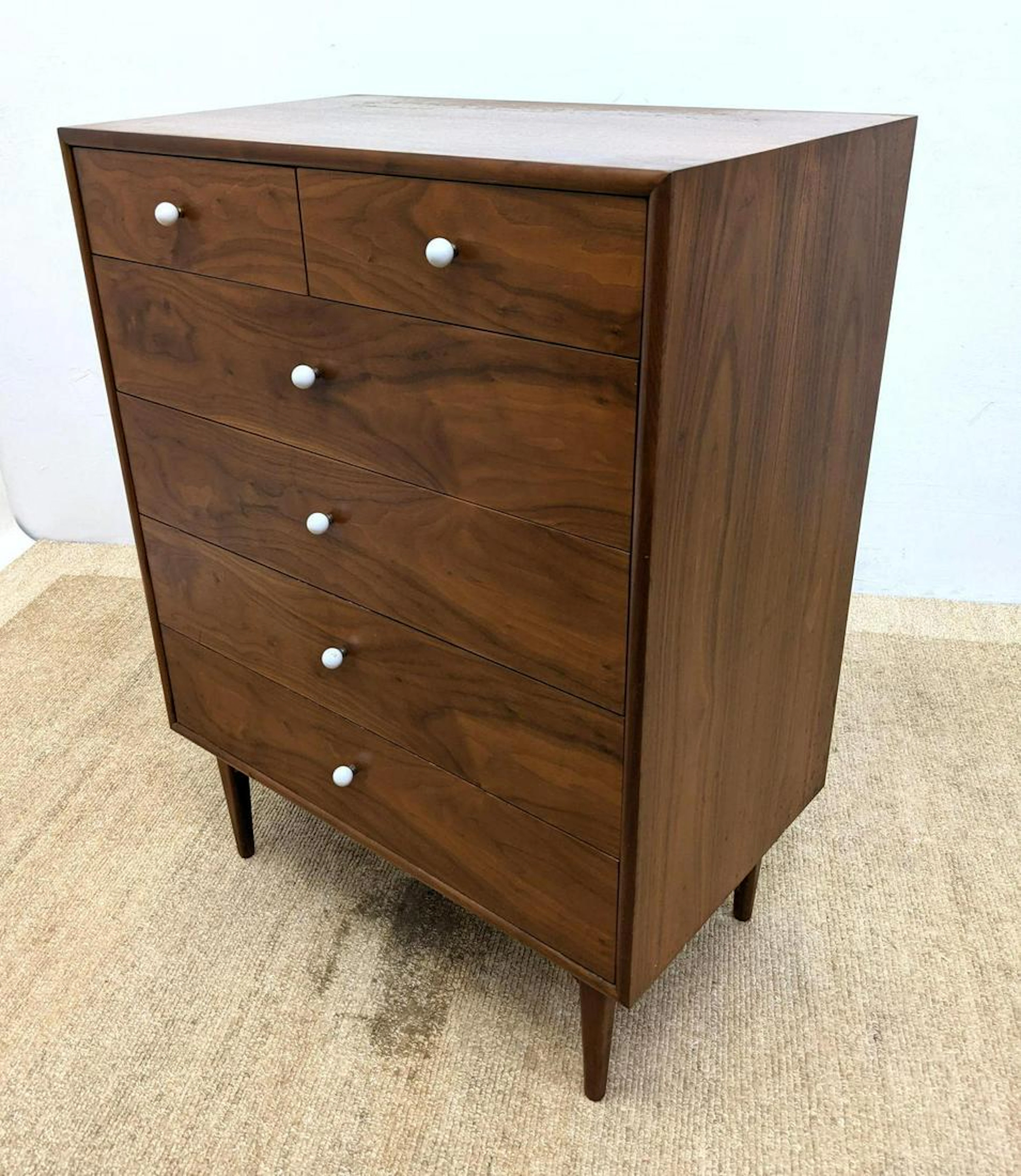 American Modern Walnut DREXEL Tall Dresser. "Declaratio