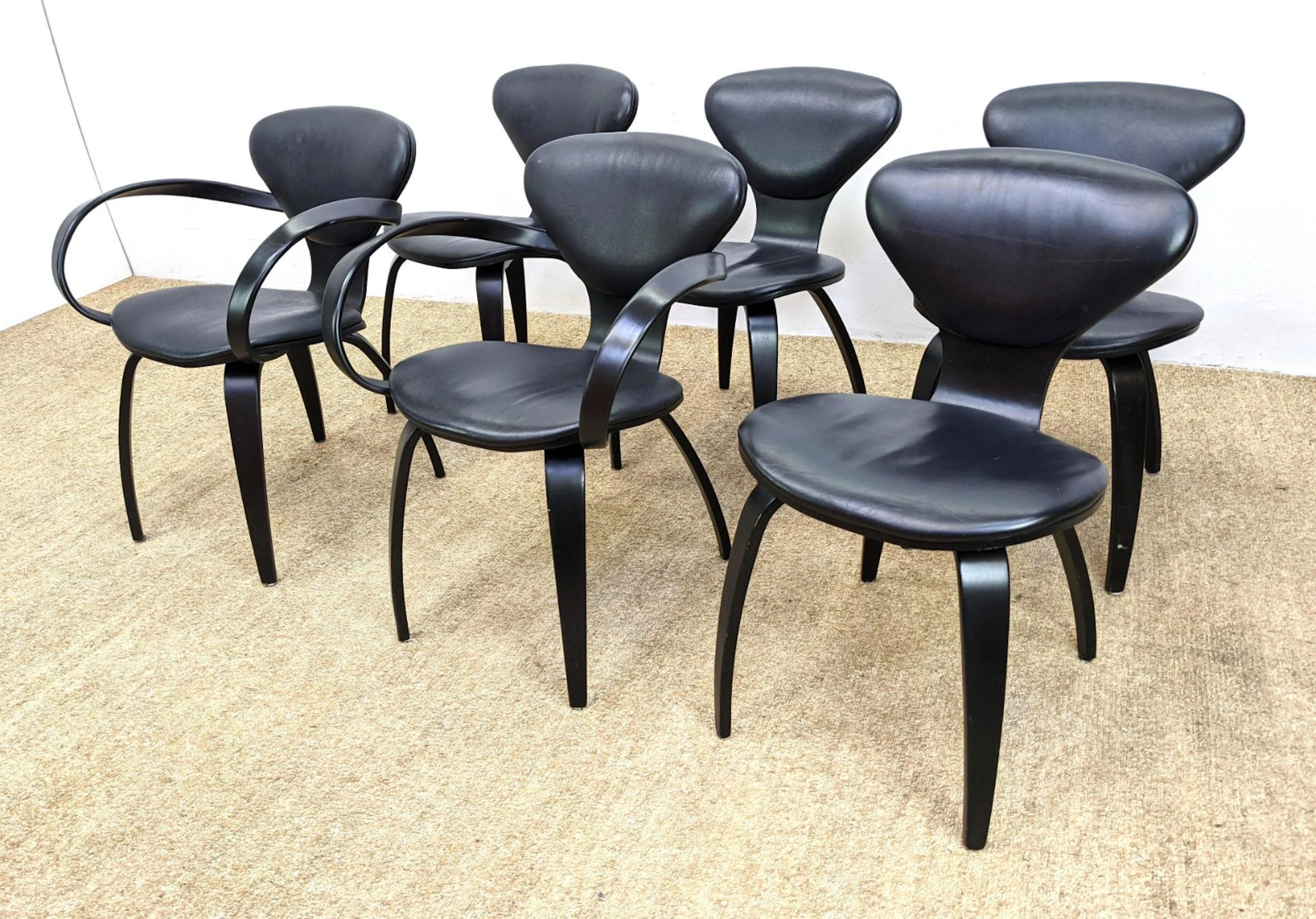 Set 6 Norman Cherner style Ebonized Wood Chairs. Pretze