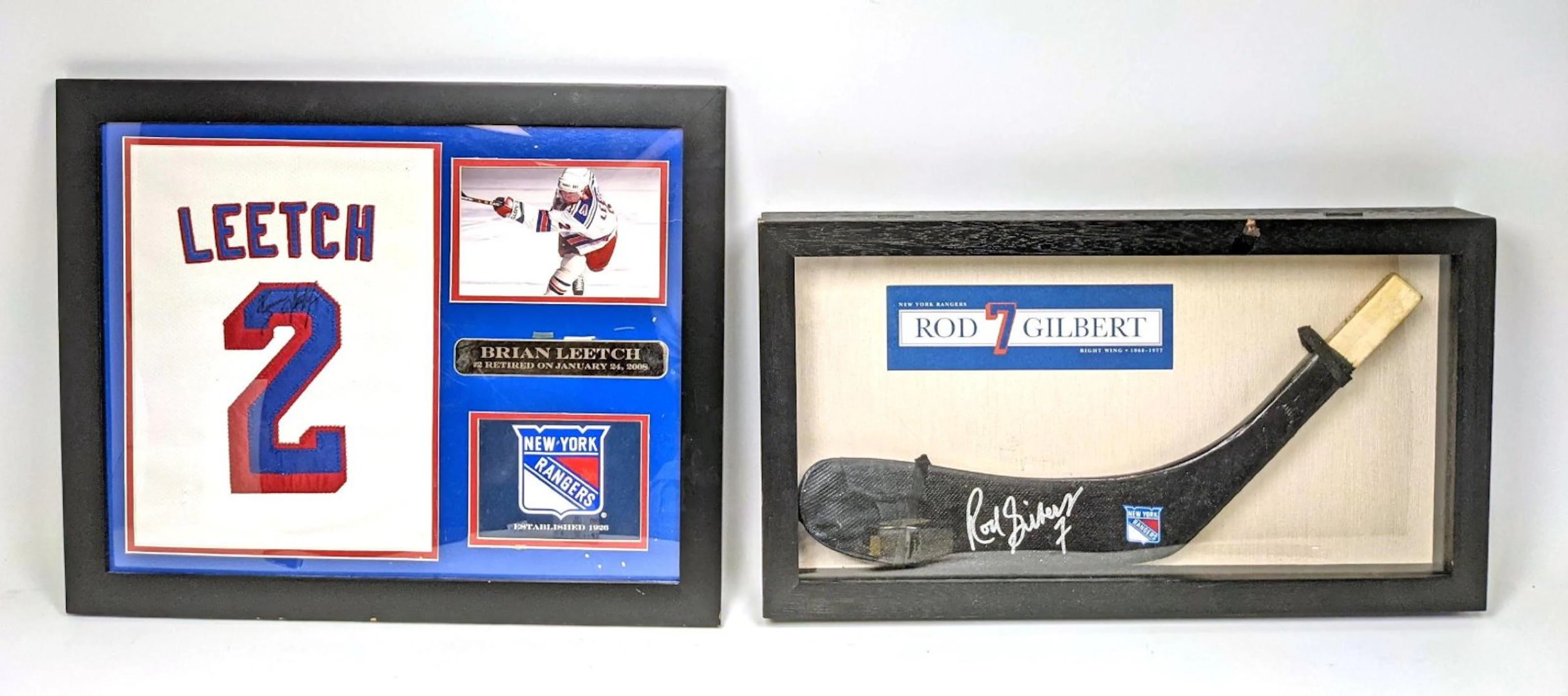 Ice Hockey Memorabilia. BRIAN LEETCH and ROD GILBERT.