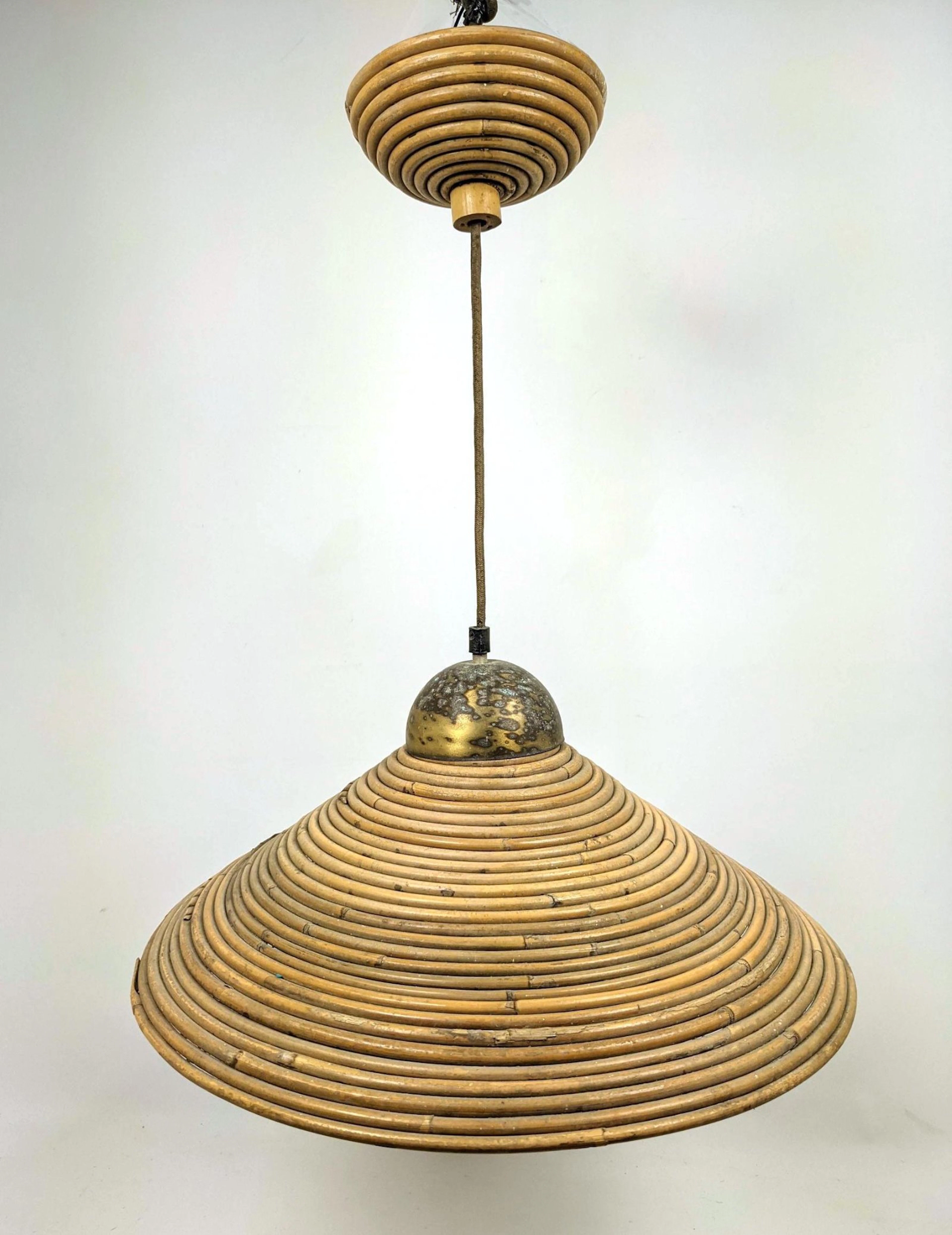 French Rattan Chandelier Pendant Lamp.