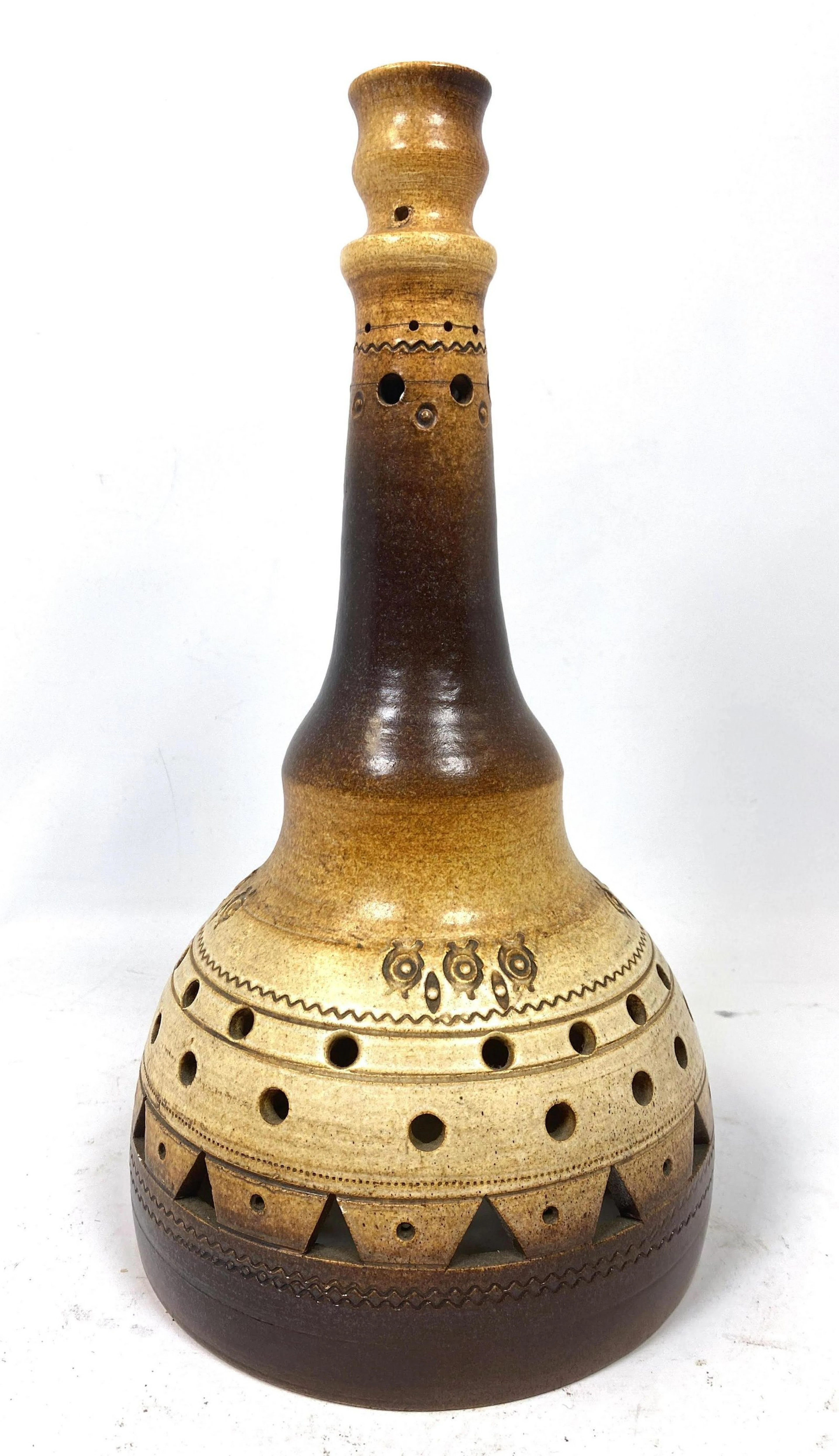 Pierced Ceramic Pottery Vessel. Attributed to GEORGES P