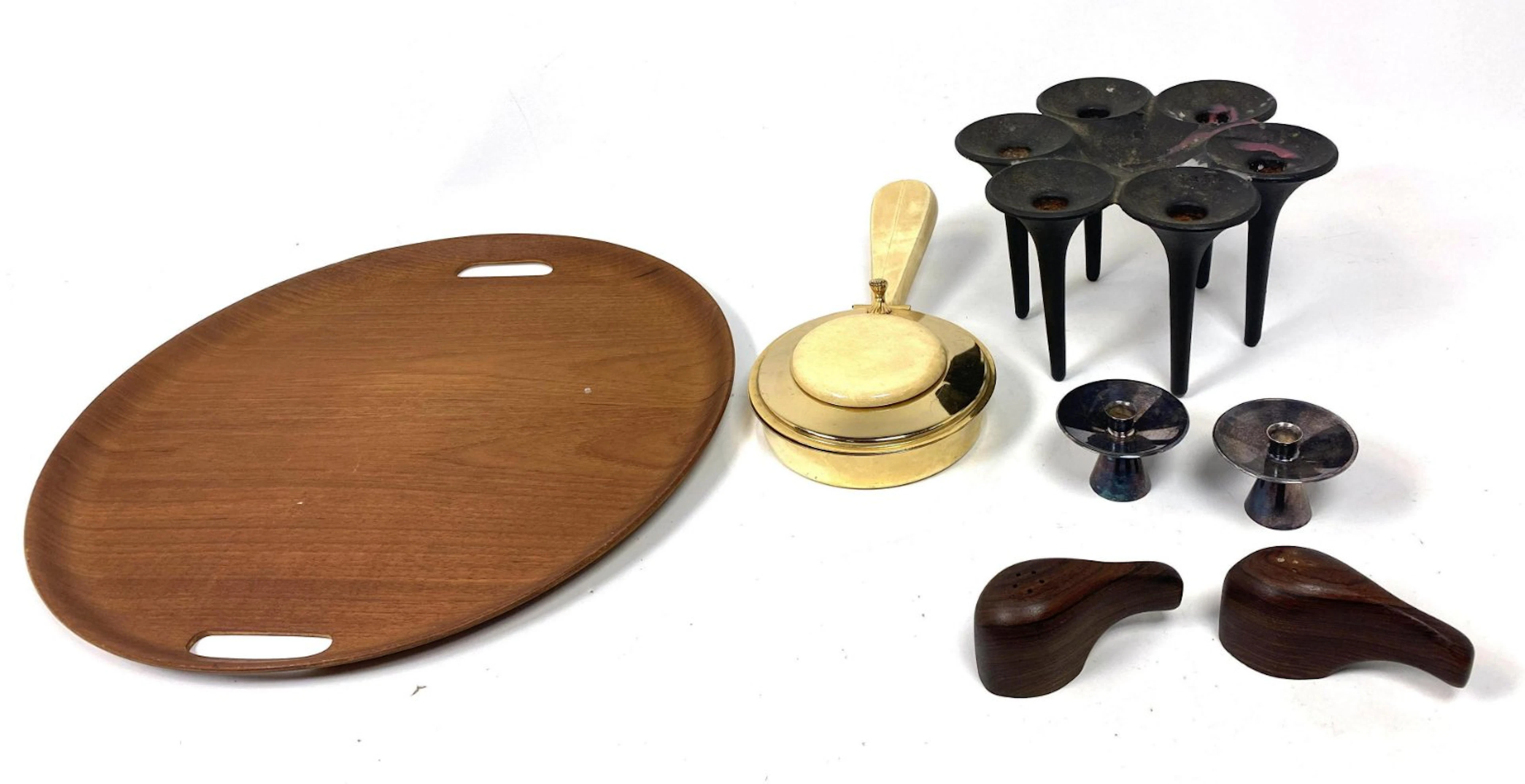 Mid Century Modern Tablewares. Aldo Tura silent butler,