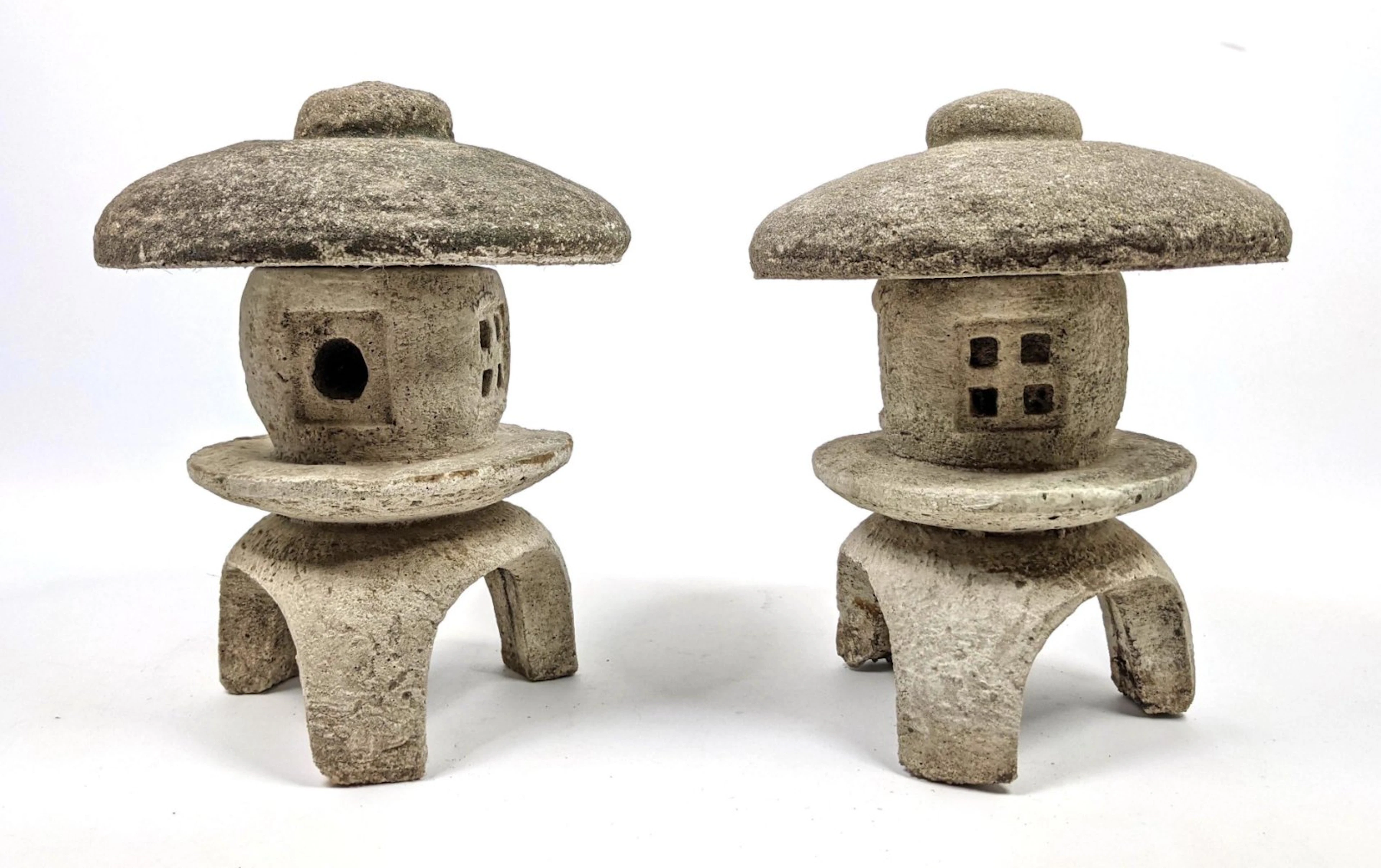 Pr 11" Cast Concrete Outdoor Garden Patio Pagodas. Arch