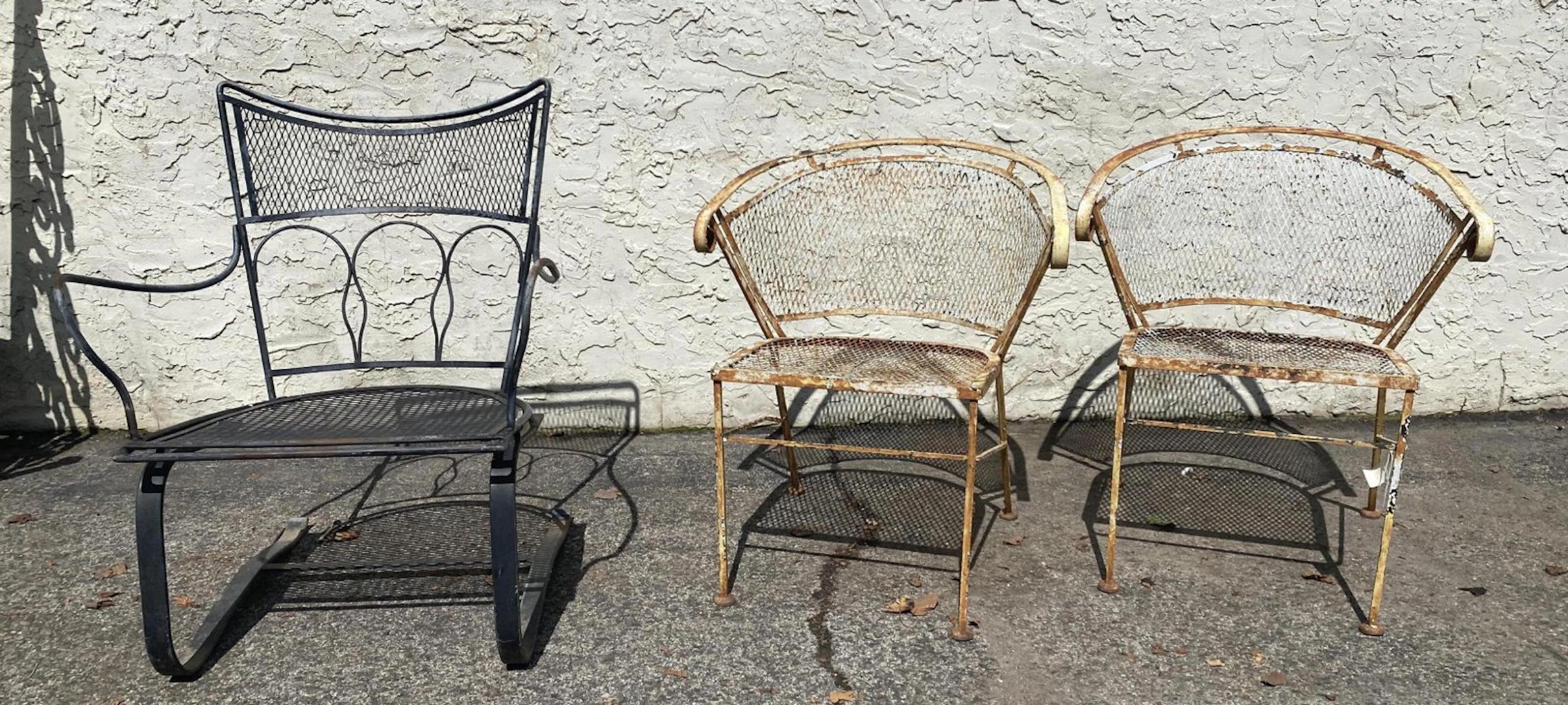 Lot 3 Outdoor Iron Garden Patio Chairs. One SALTERINI B