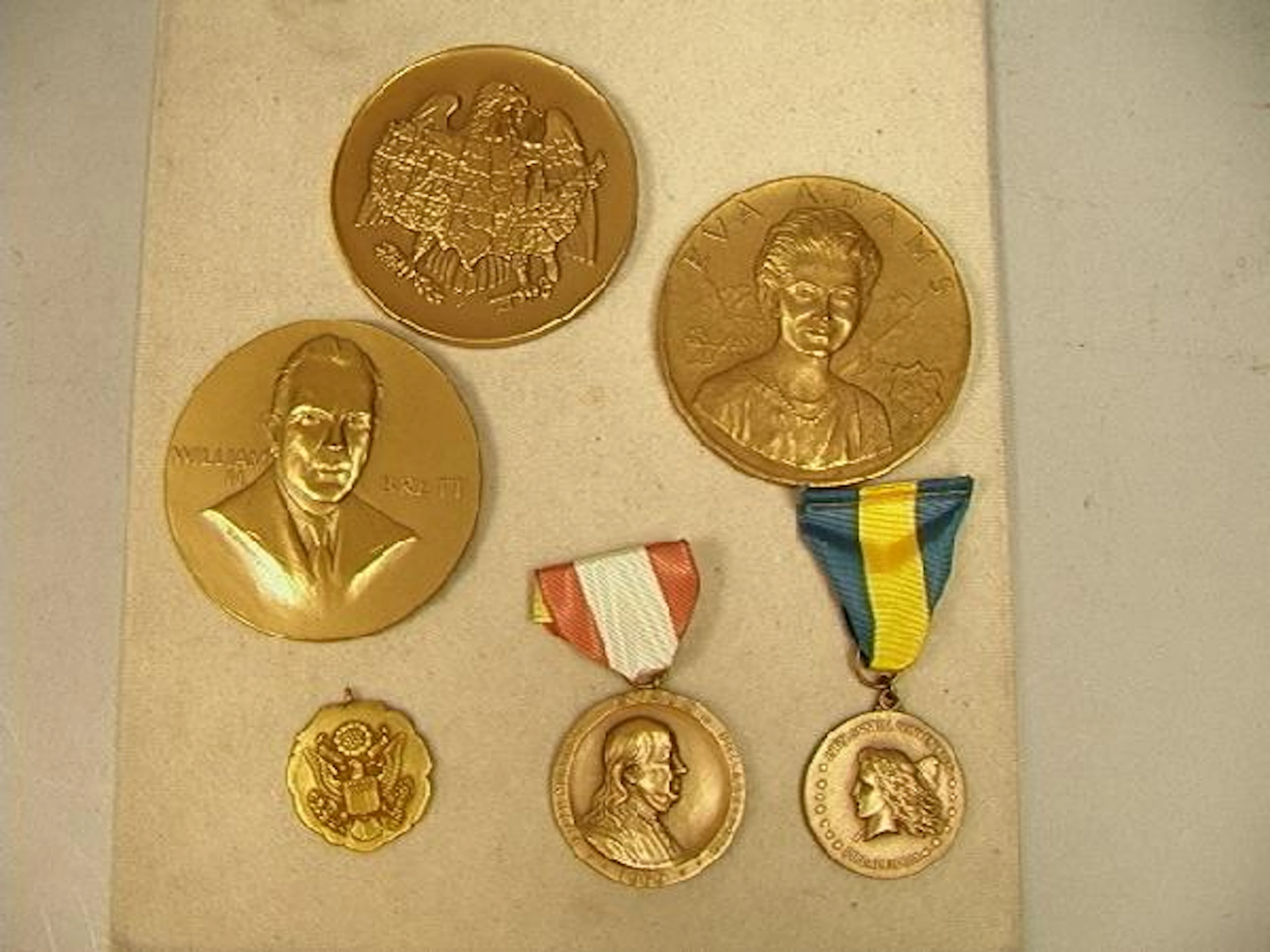 6 Pcs. Art Bronze Medals. U.S. MINT. (1) EVA ADAM