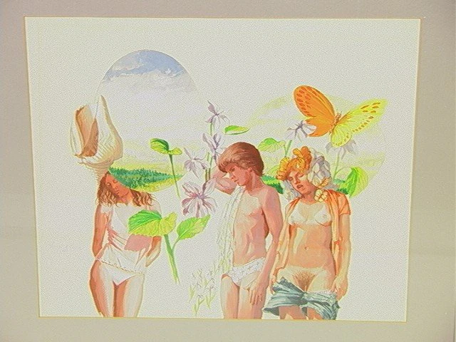 THOMAS N. TONER Surreal Nudes 1980 Gouache Painti