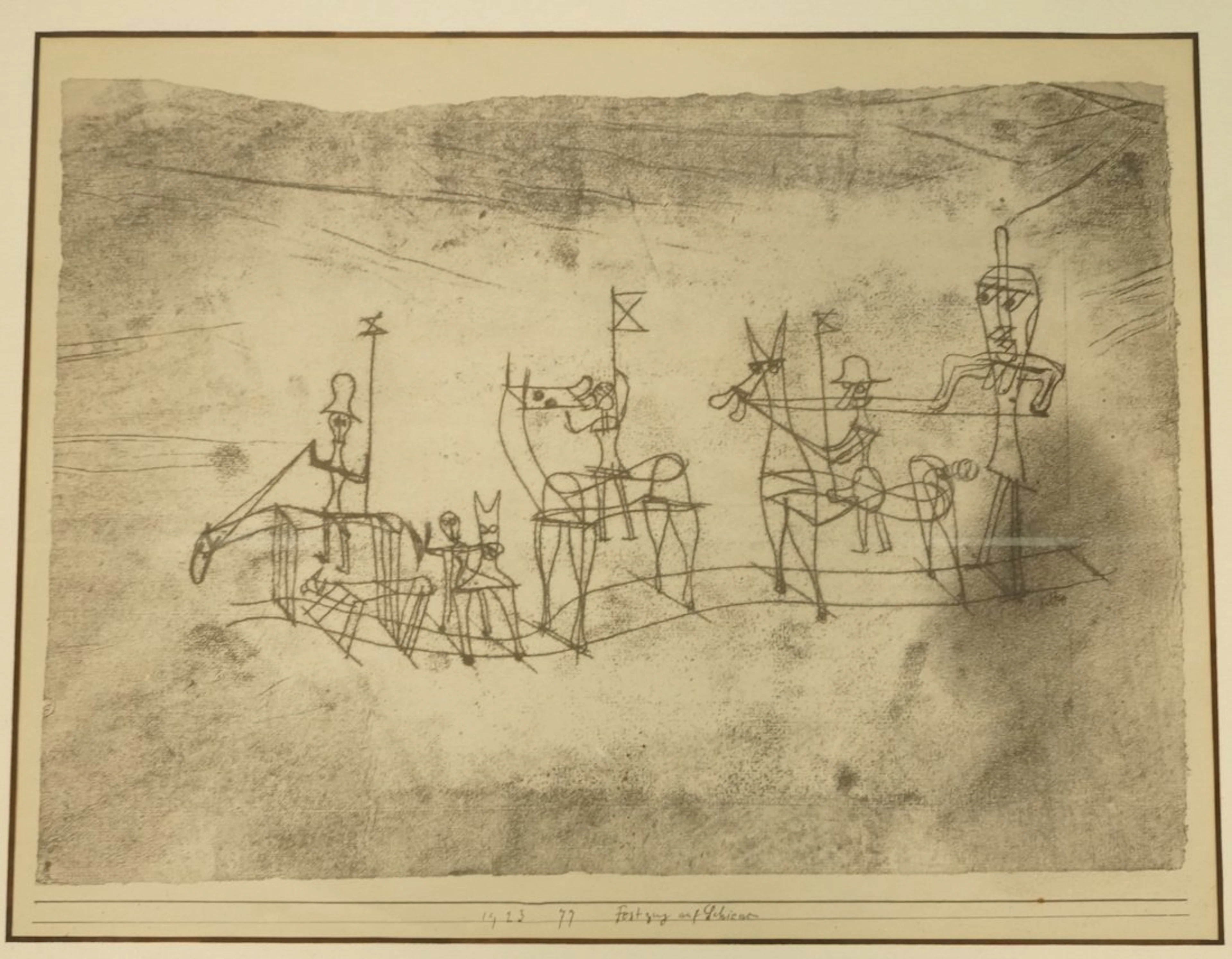 PAUL KLEE Unsigned Print. Men on Horses. #7.