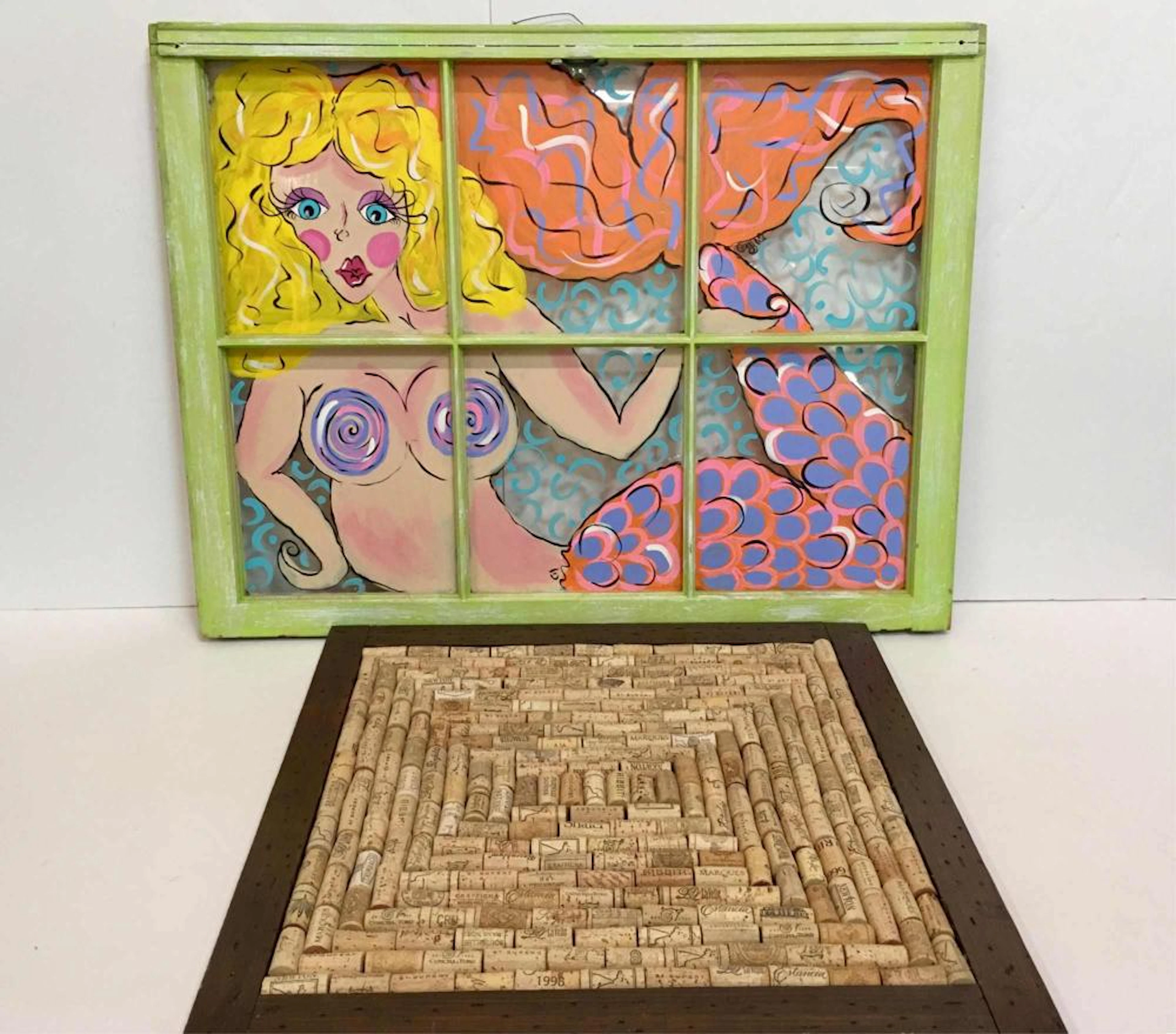 MERMAID WINDOW & WINE CORK WALL HANGING