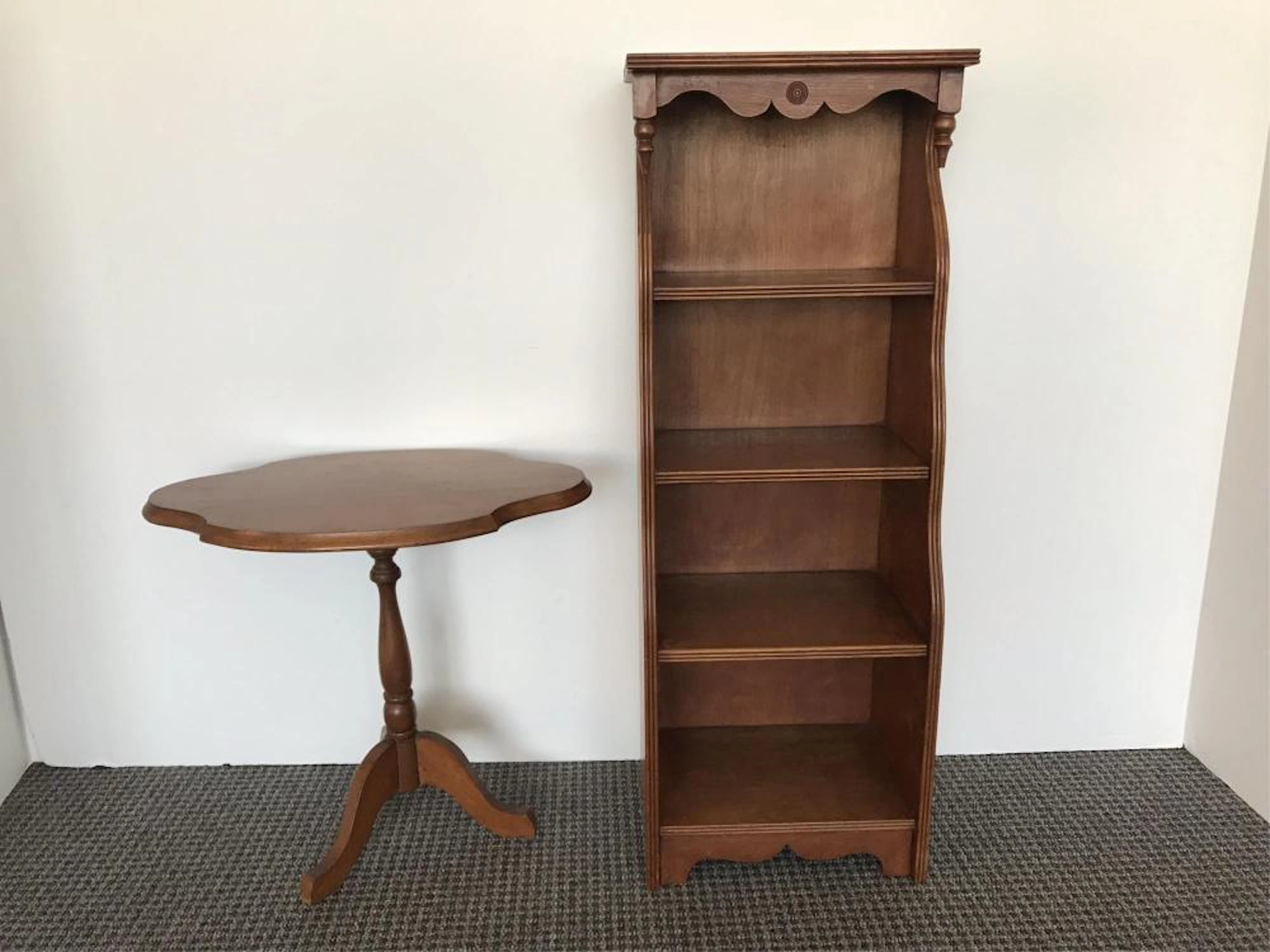 CHERRY FOLD DOWN TABLE & BOOK CASE