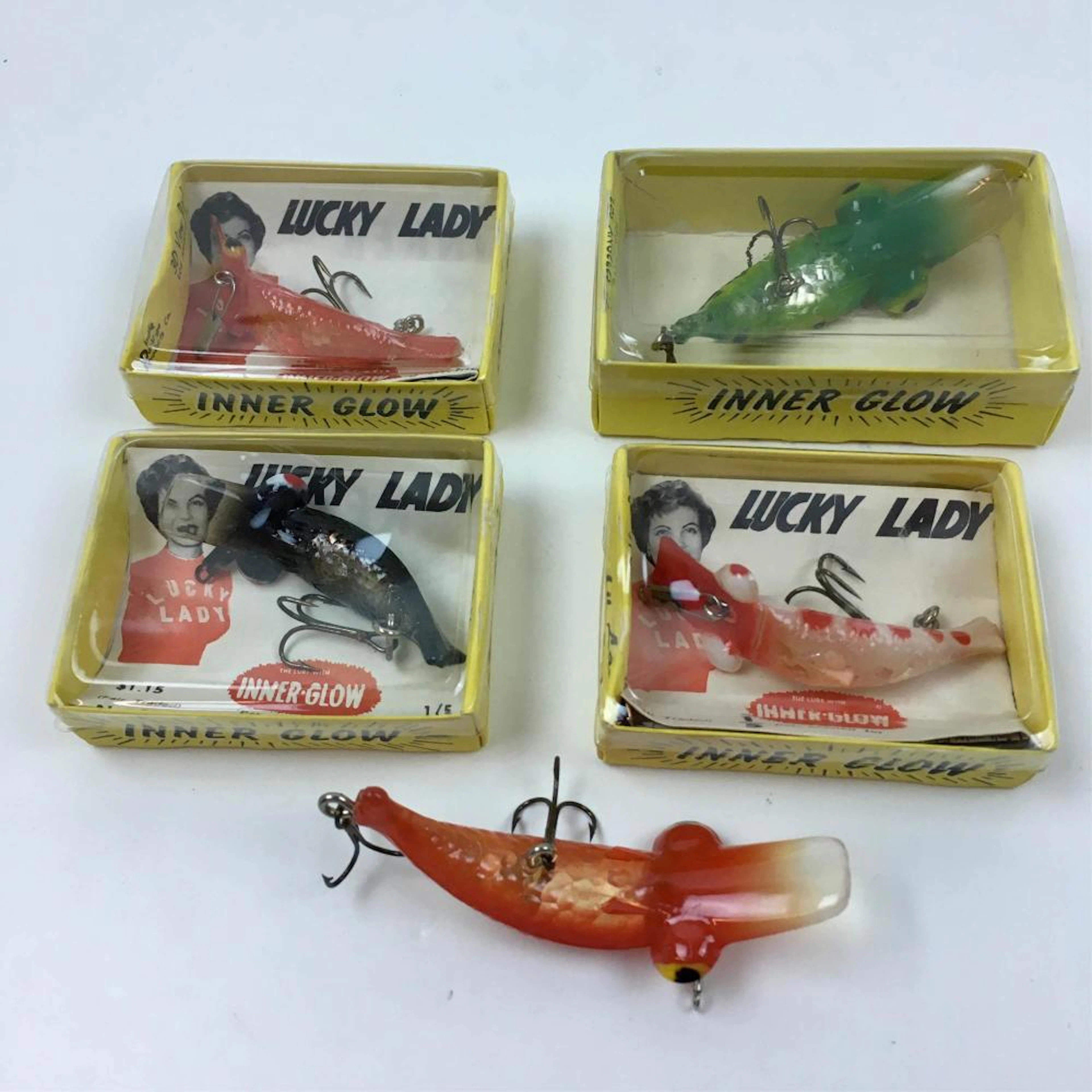 5 VINTAGE LUCKY LURE FISHING LURES
