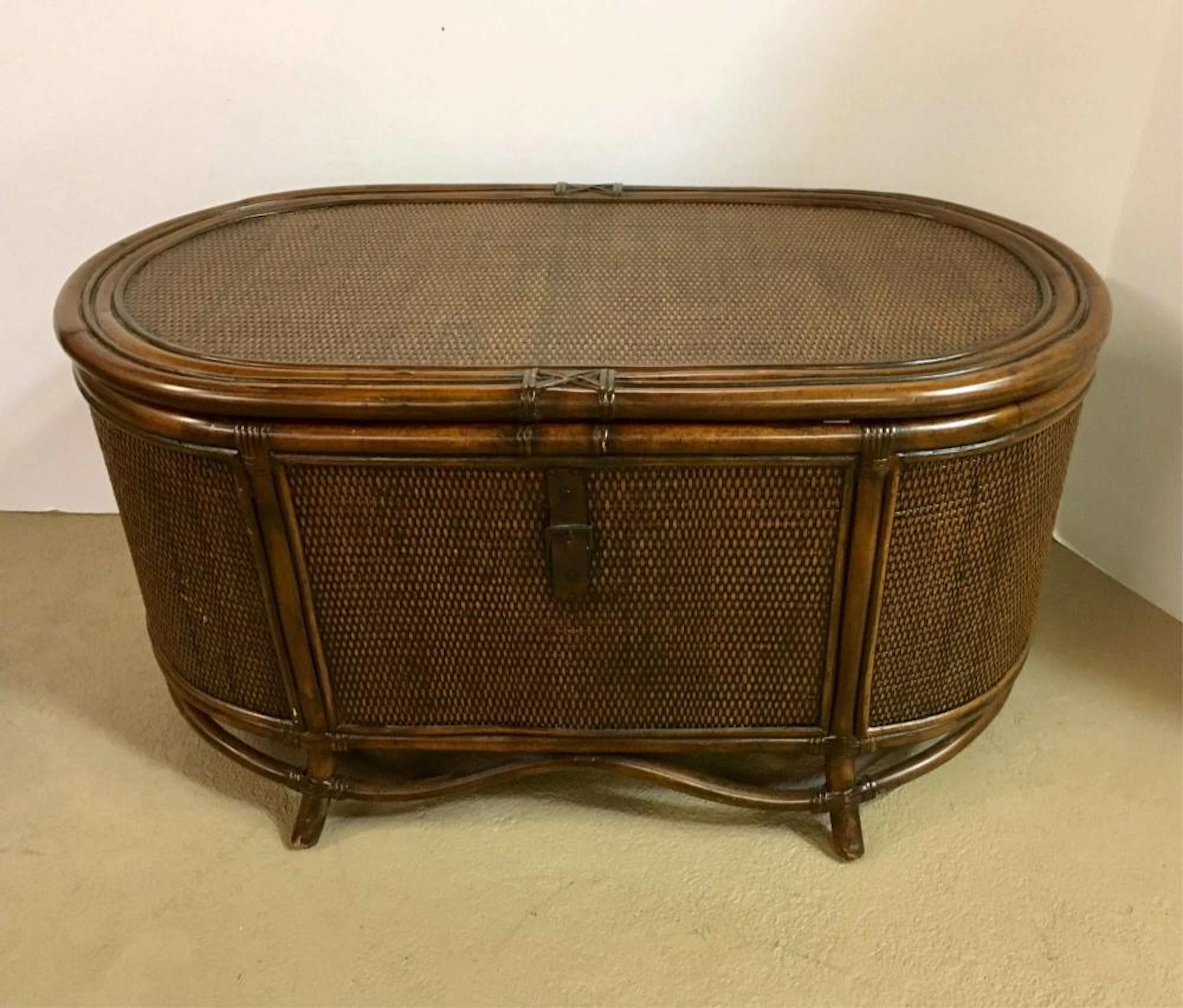 PIER 1 IMPORTS RATTAN AND BAMBOO LIDDED CHEST
