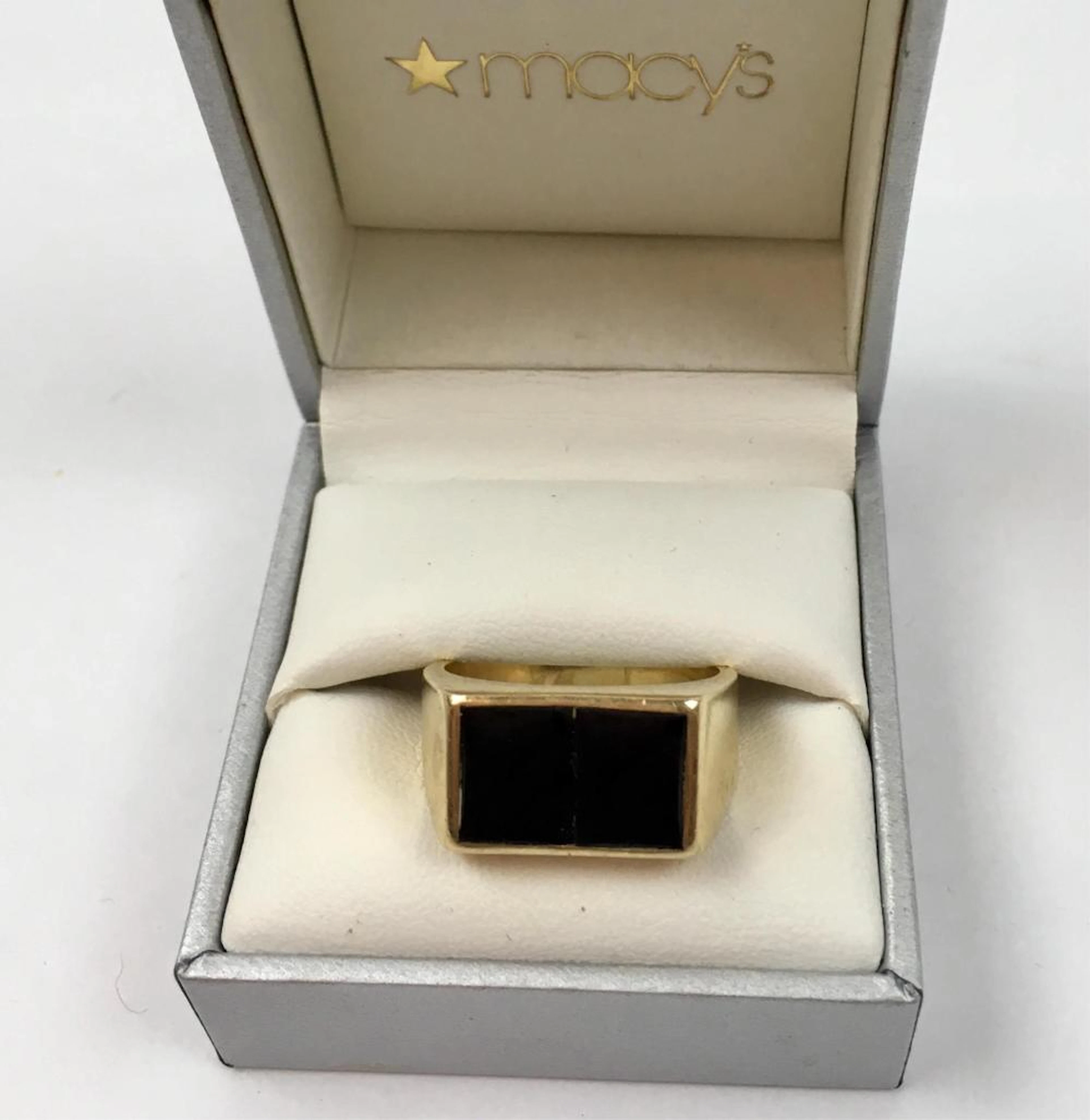 14K YELLOW GOLD & ONYX MEN'S RING