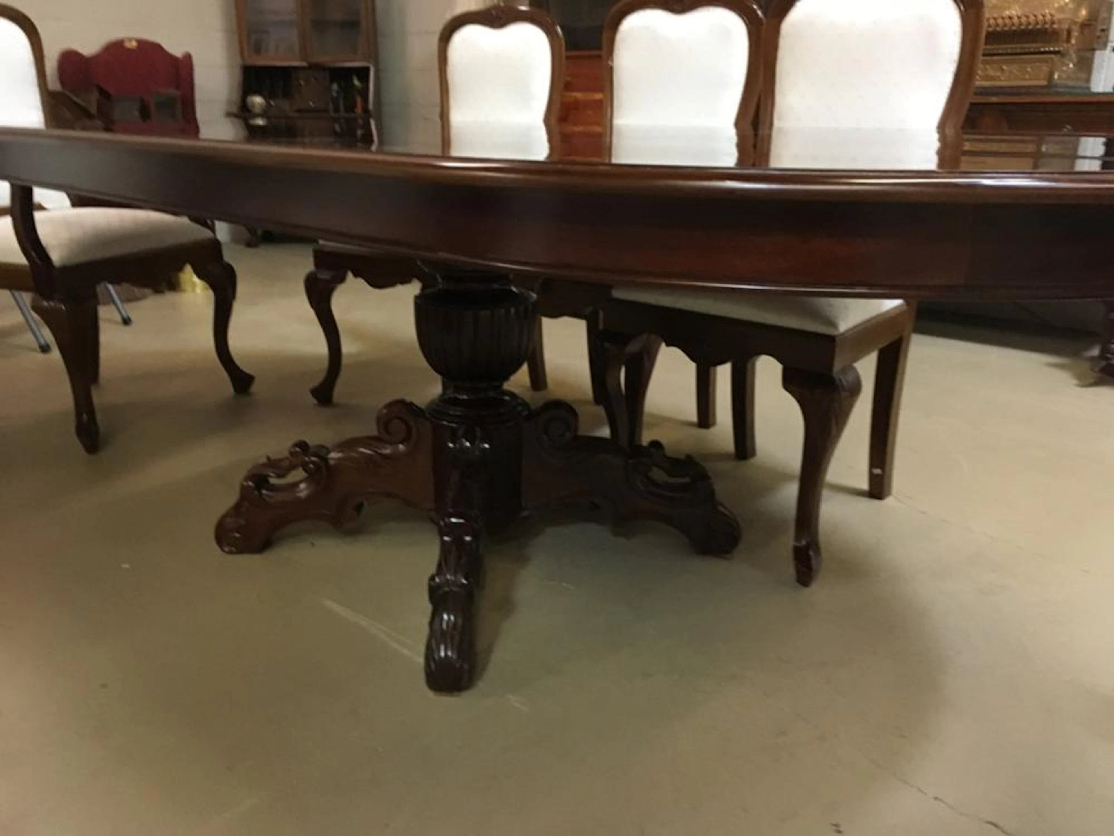 CUSTOM MADE MAHOGANY DINING TABLE