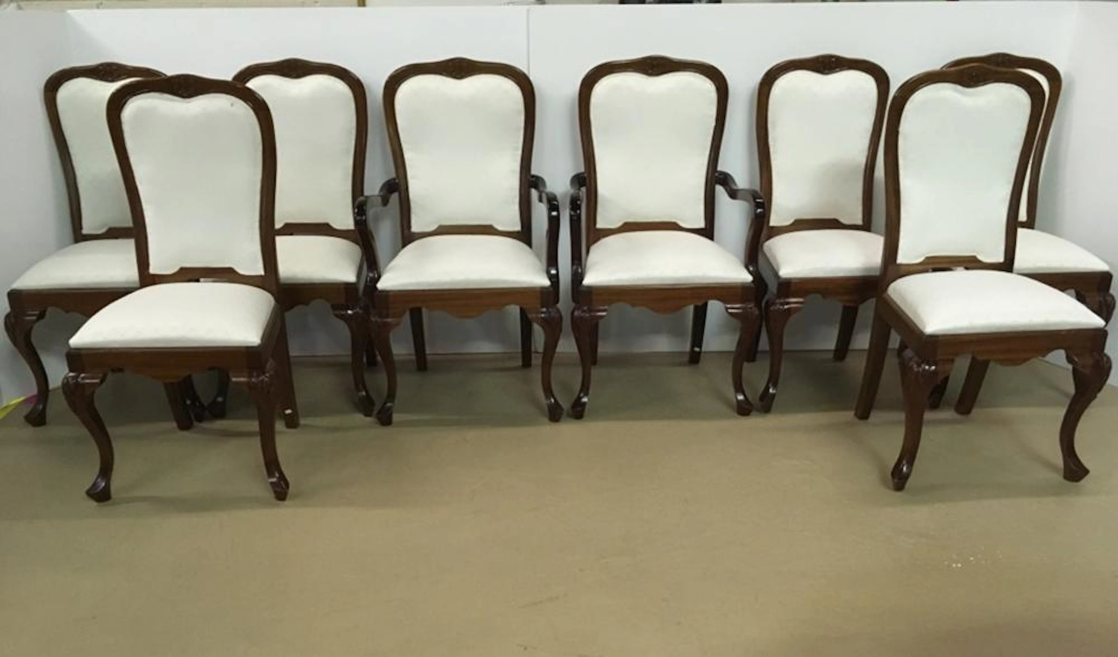 SET OF 8 CUSTOM MADE MAHOGANY DINING CHAIRS