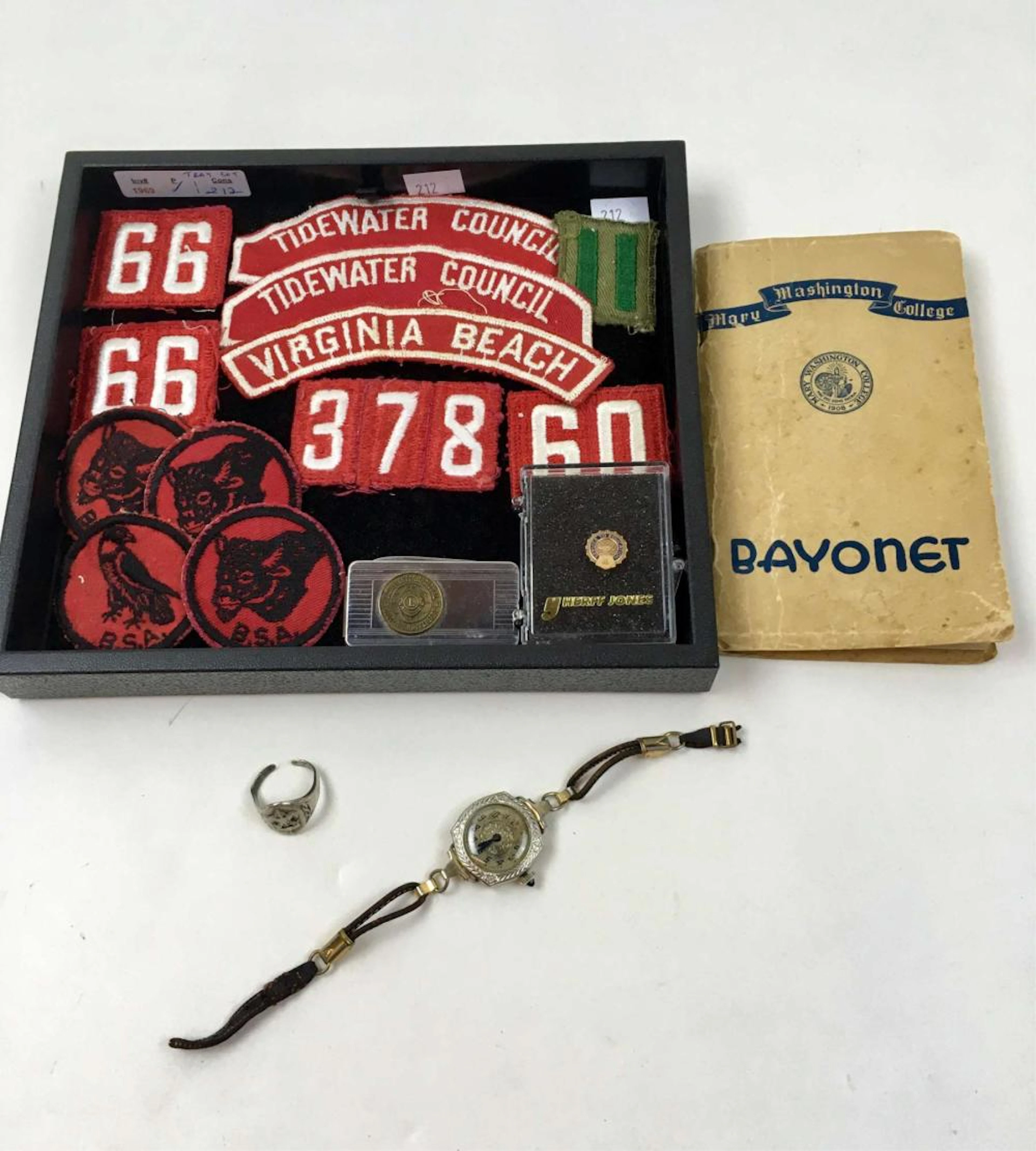 VINTAGE PATCHES, WATCH & FRATERNAL ITEMS