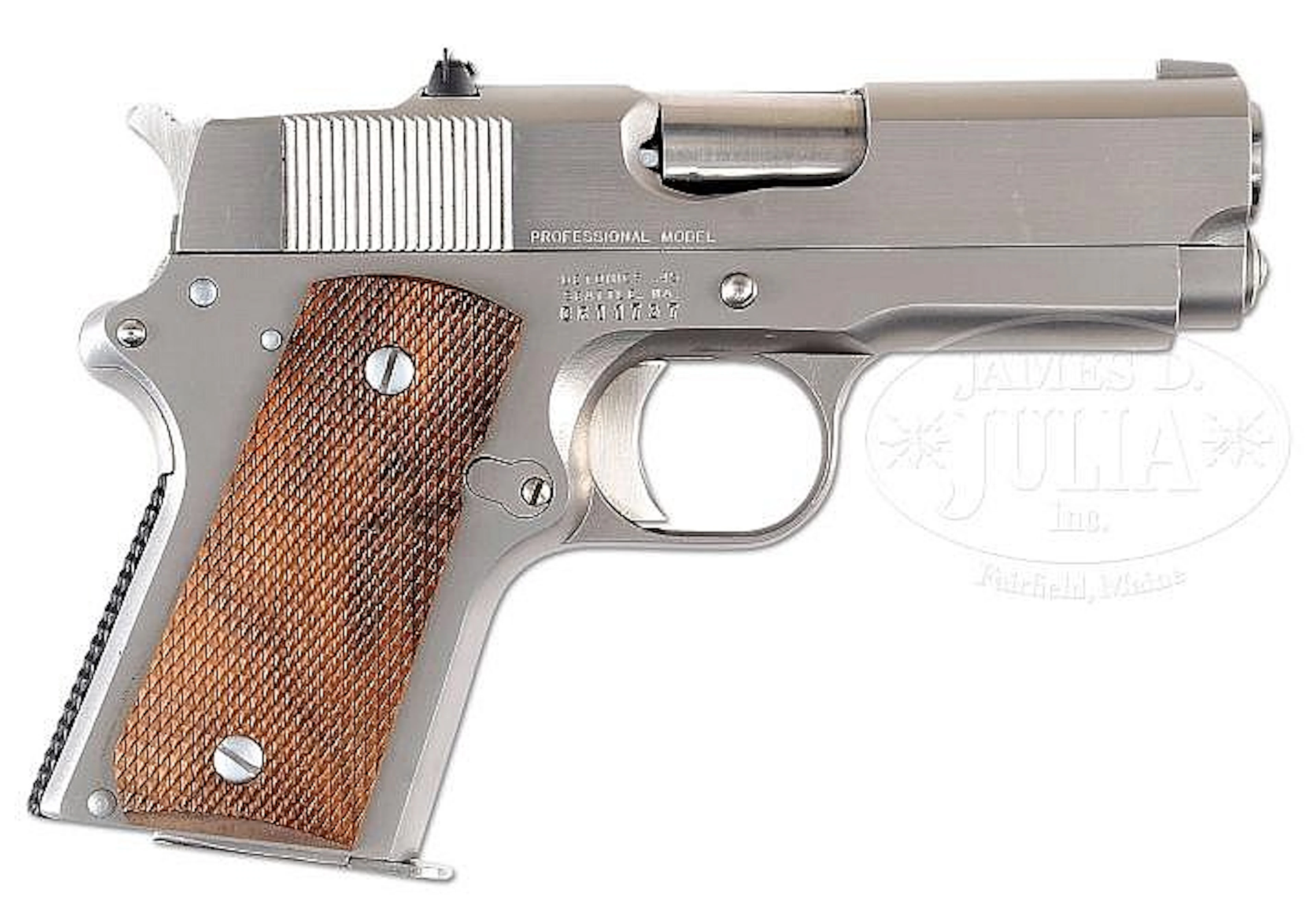 FINE DETONICS MARK VI PROFESSIONAL MODEL .45 PISTOL IN BOX WITH SPARES.