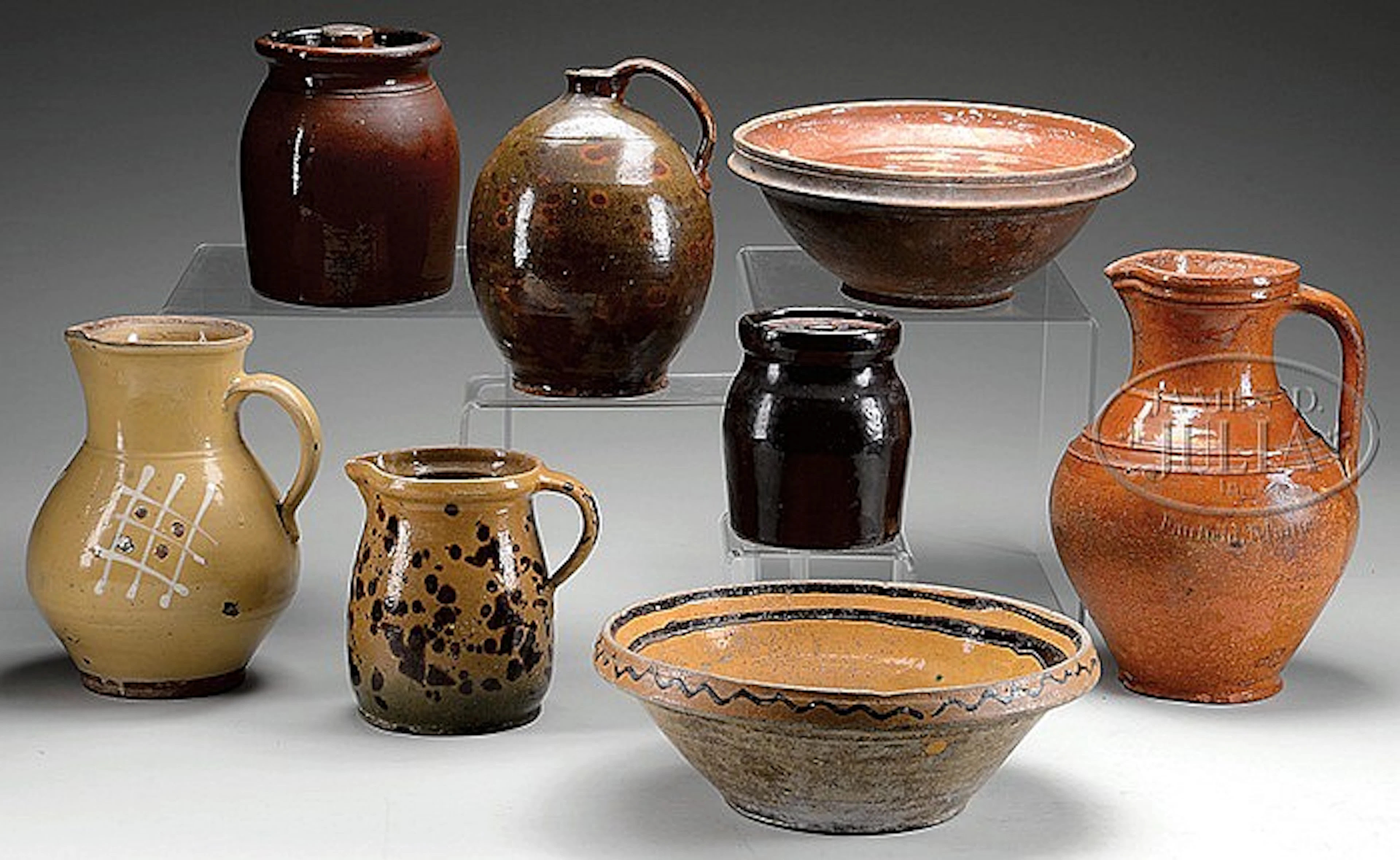 EIGHT PIECES OF EARLY POTTERY.
