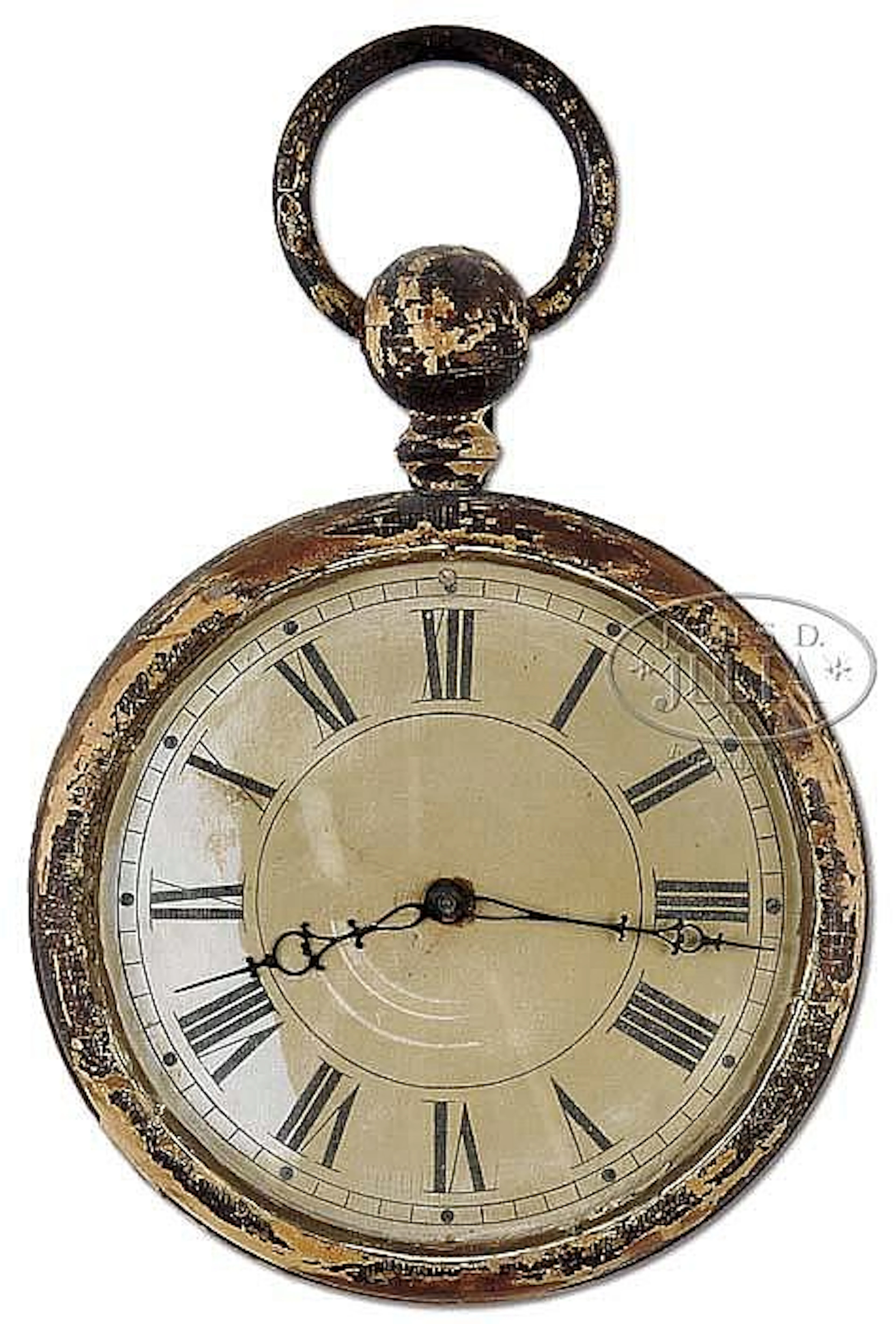TWO-SIDED POCKET WATCH TRADE SIGN.