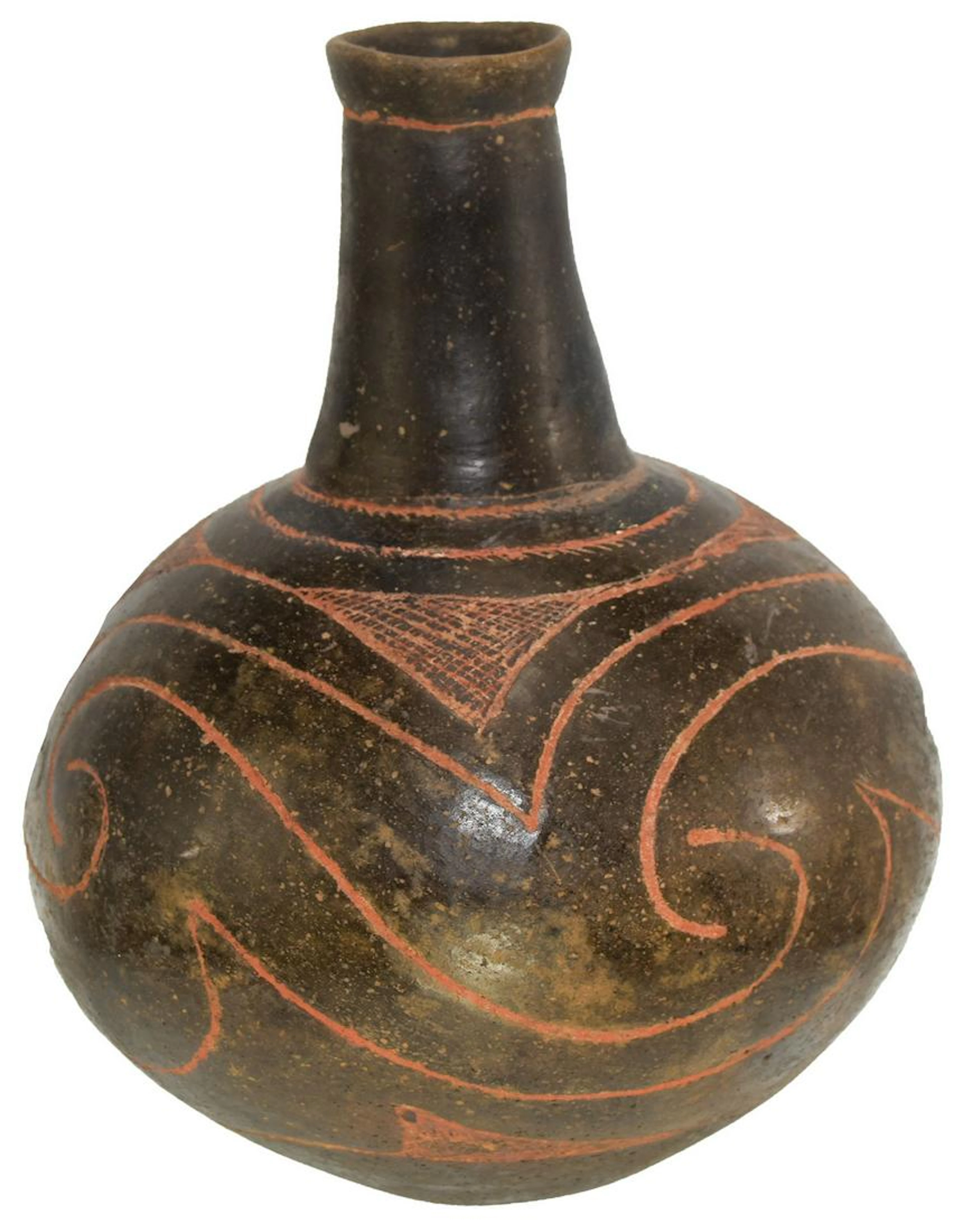 10" H. Taylor Engraved Bottle. A Caddo masterpiece.