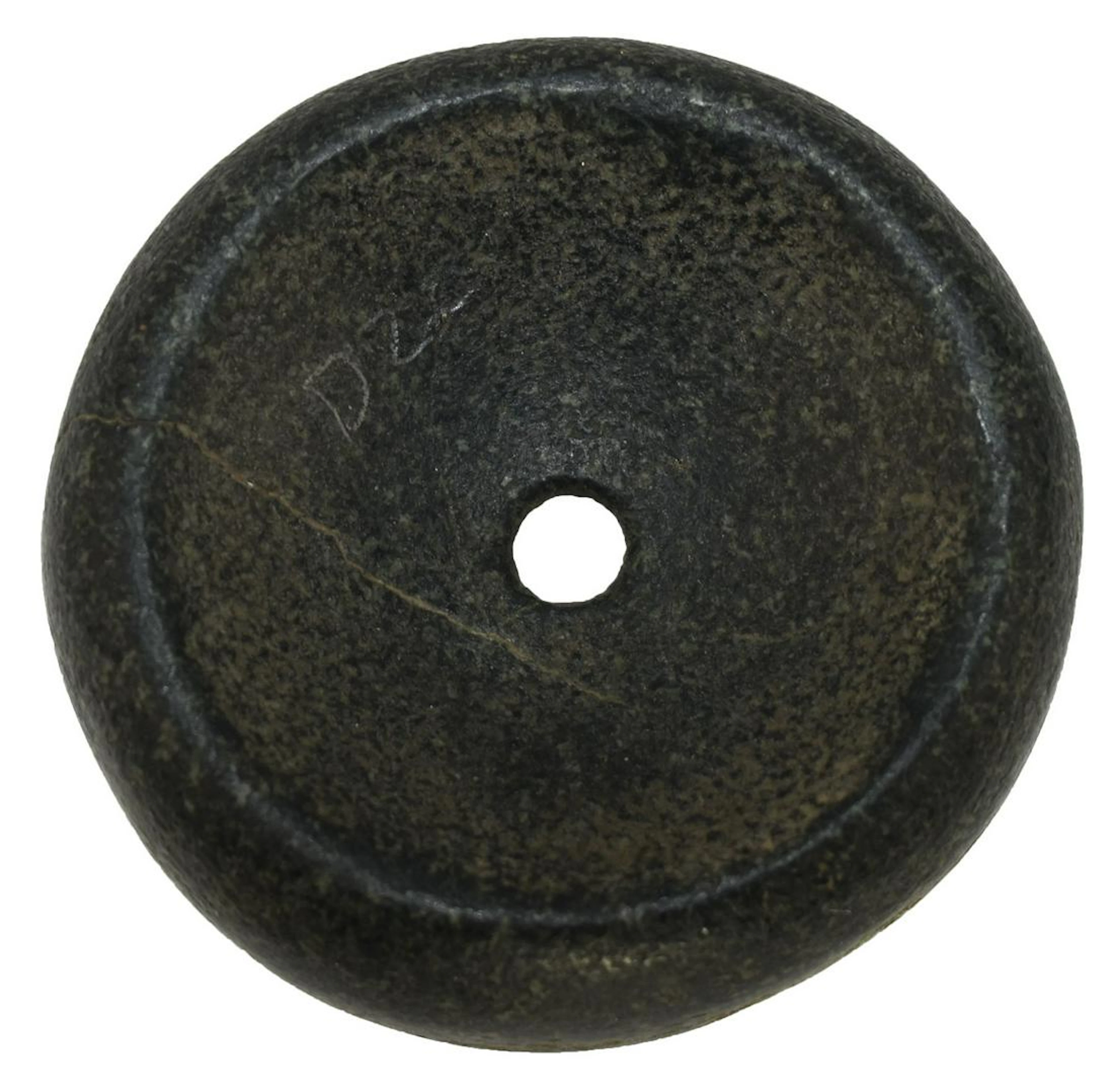 2 3/4" Perforated Cahokia Discoidal. IL. Excellent