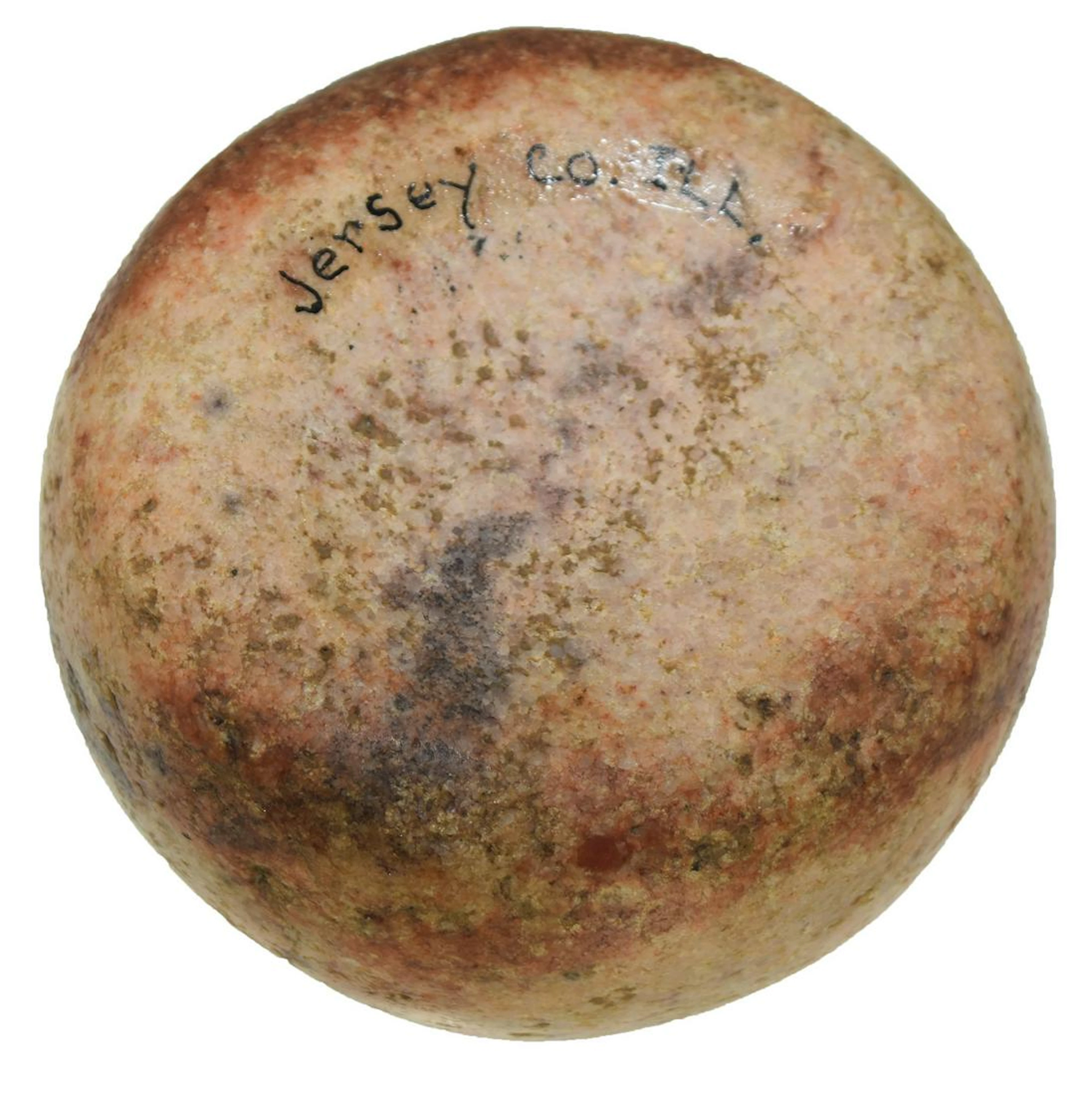 3 13/16" Jersey Bluff Discoidal. Vivid red and white