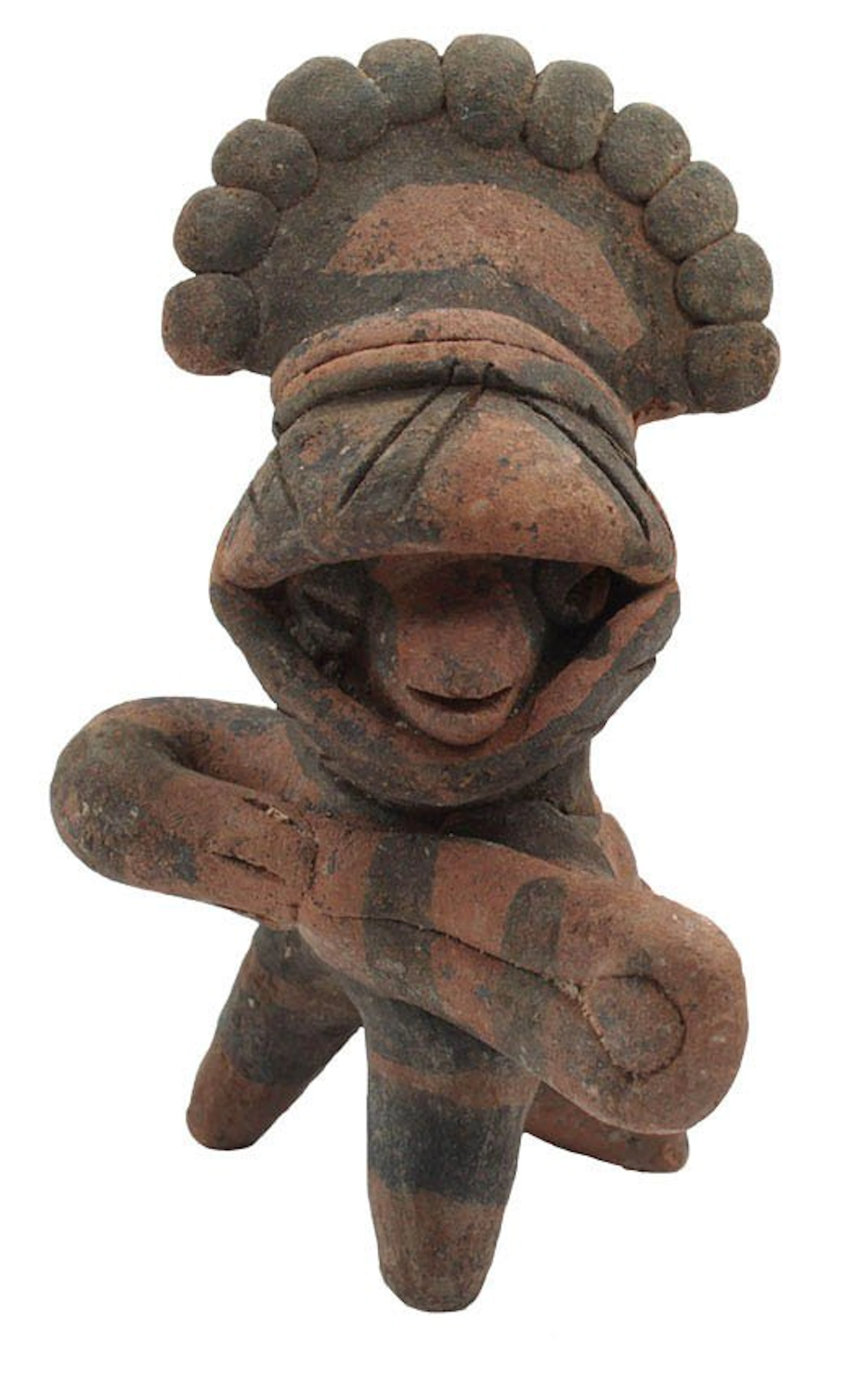 3 3/4" Painted Clay Warrior. Western Mexico. Highly