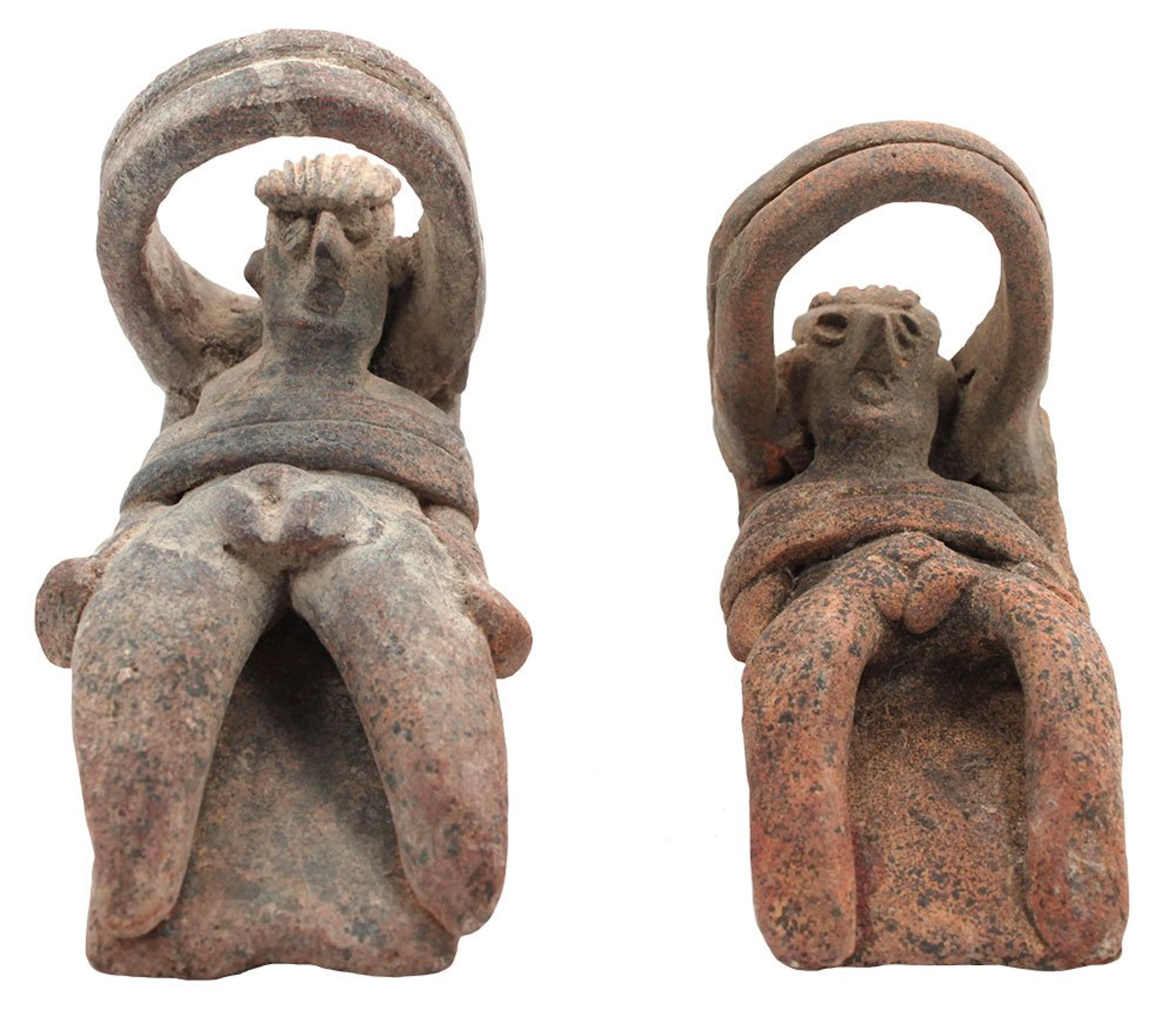 2 Ceramic Bed Figures. Western Mexico, probably
