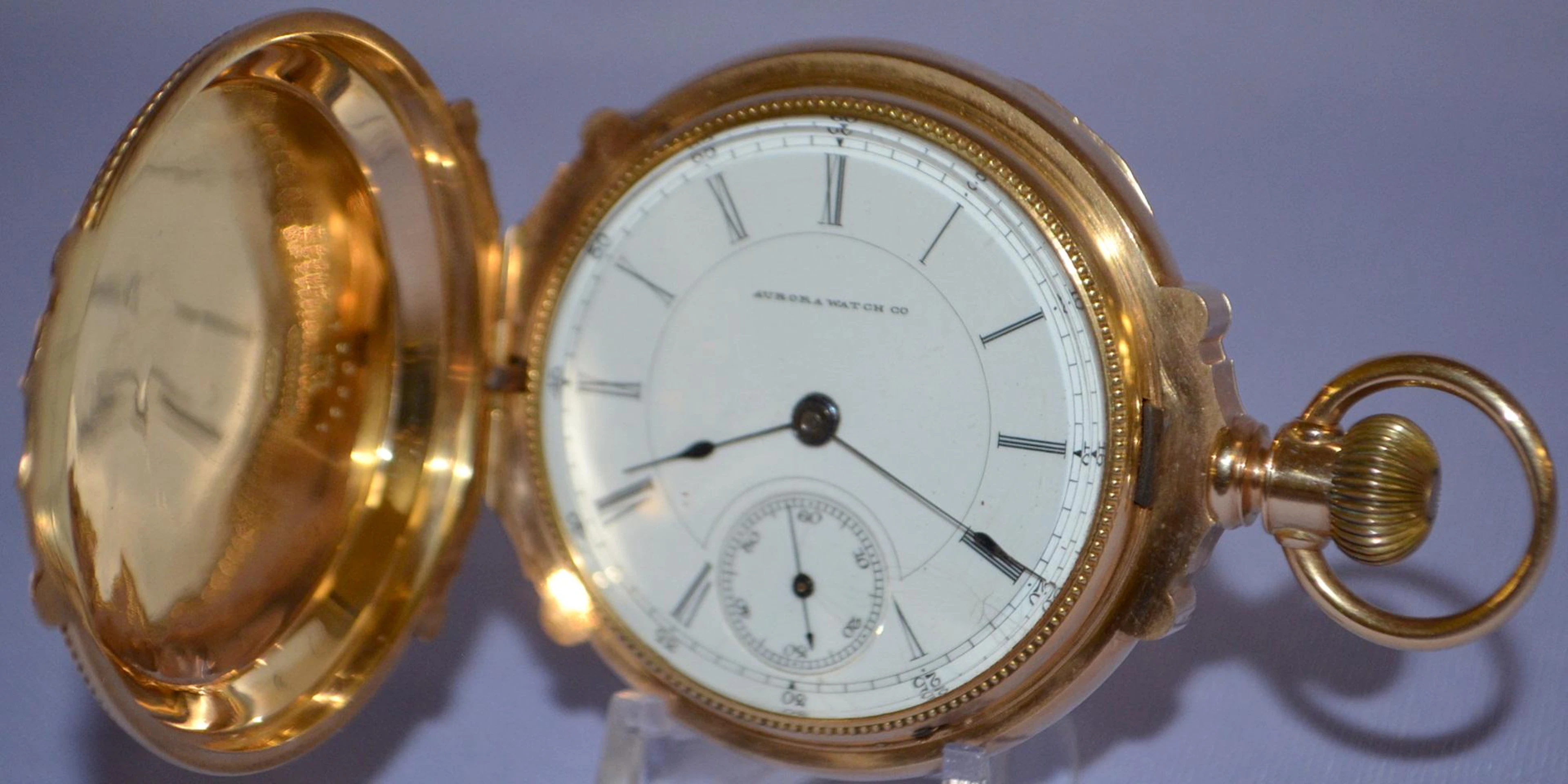 Aurora 14k 11J, 18S Pocket Watch, LS Full DMK No 44363