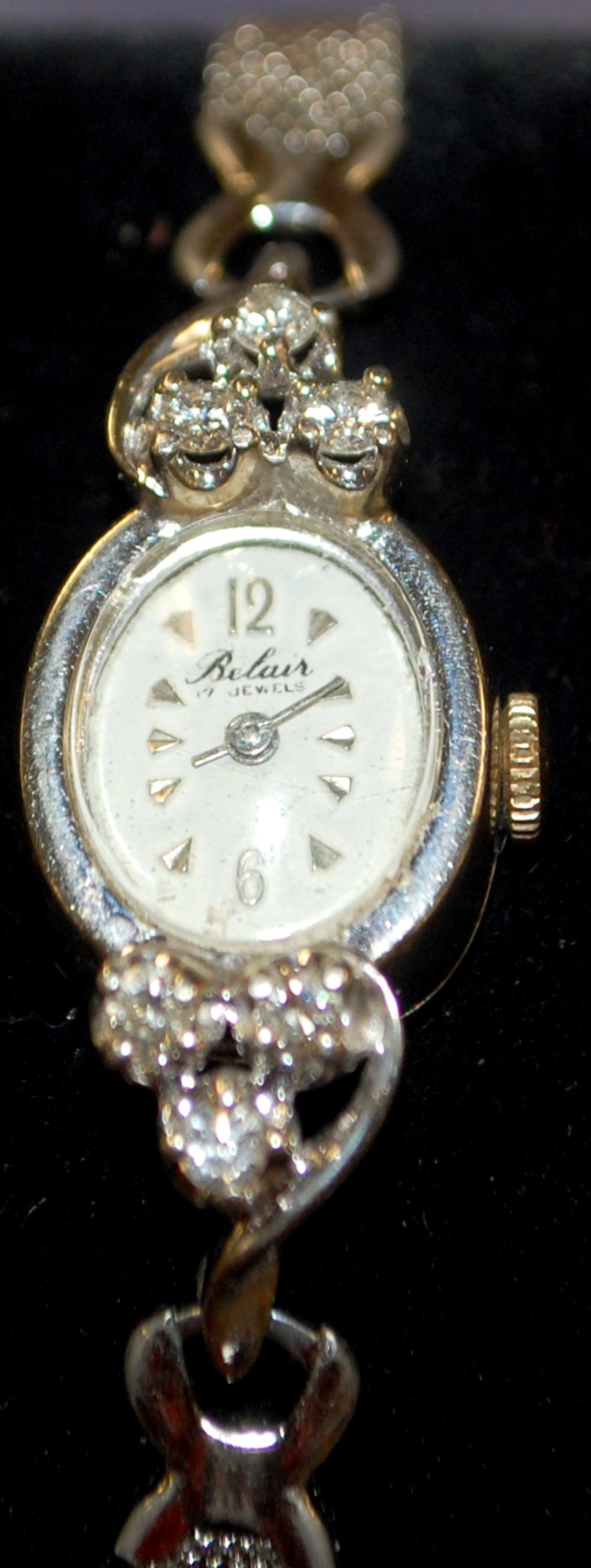 14K WG/Diamond Belair Ladies 17J Wrist Watch