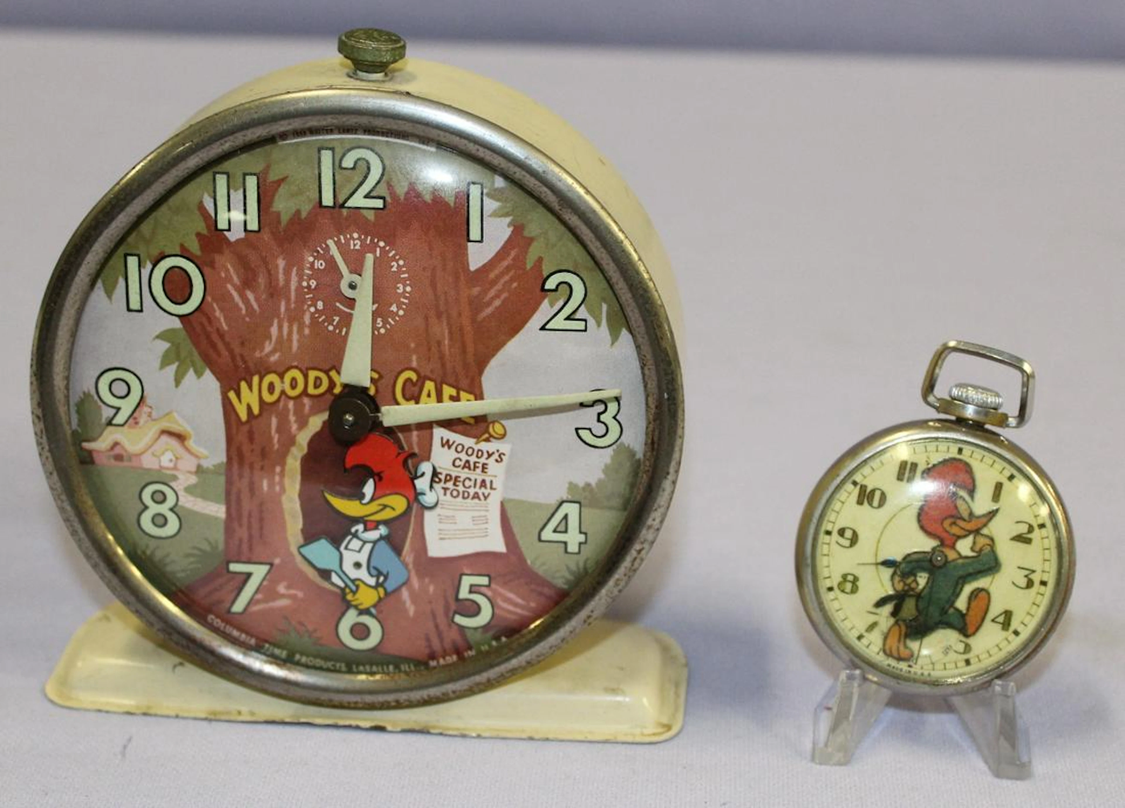 Woody Woodpecker Alarm Clock & Pocket Watch