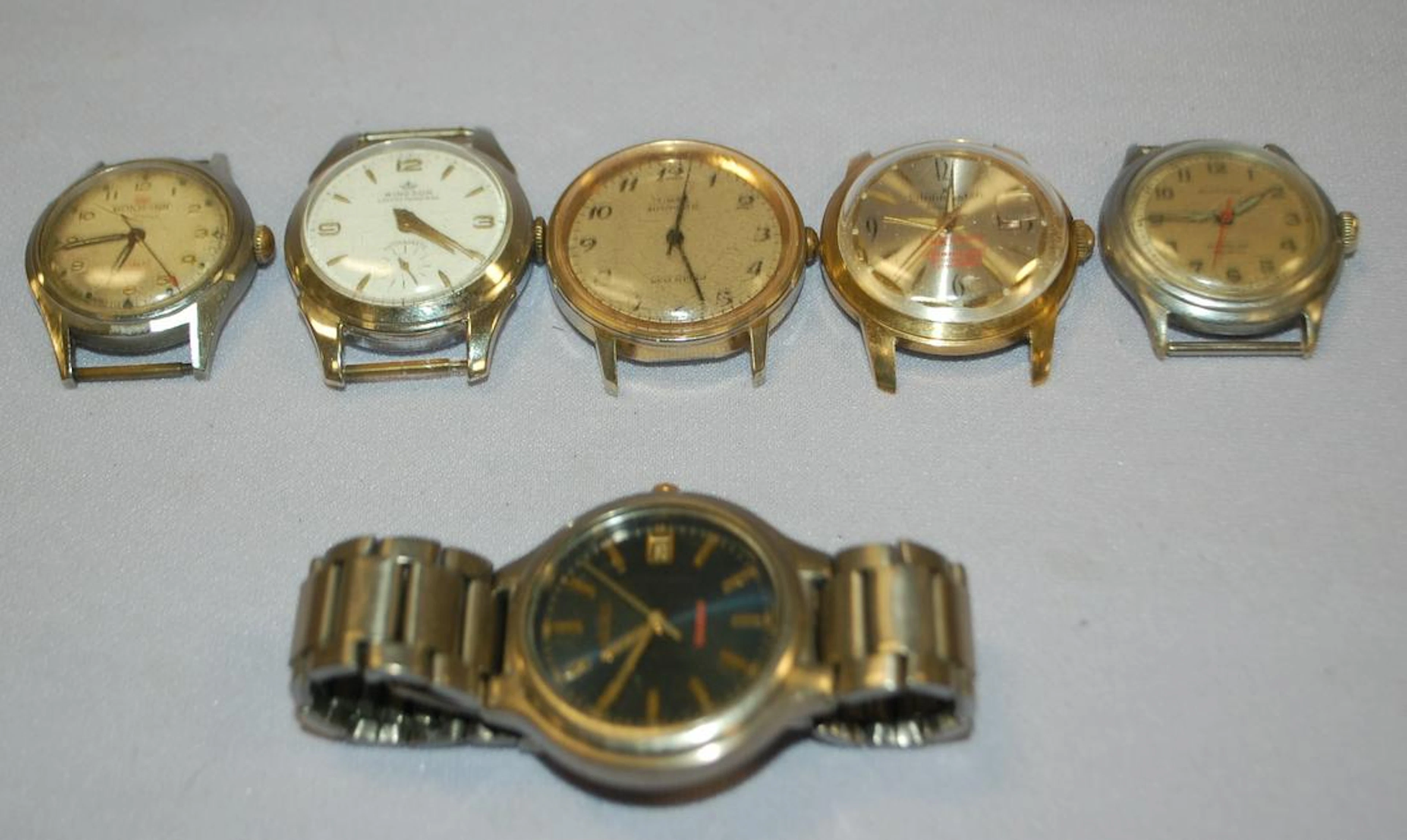 Lot of 6 Wrist Watches, Wakmann, Seiko +