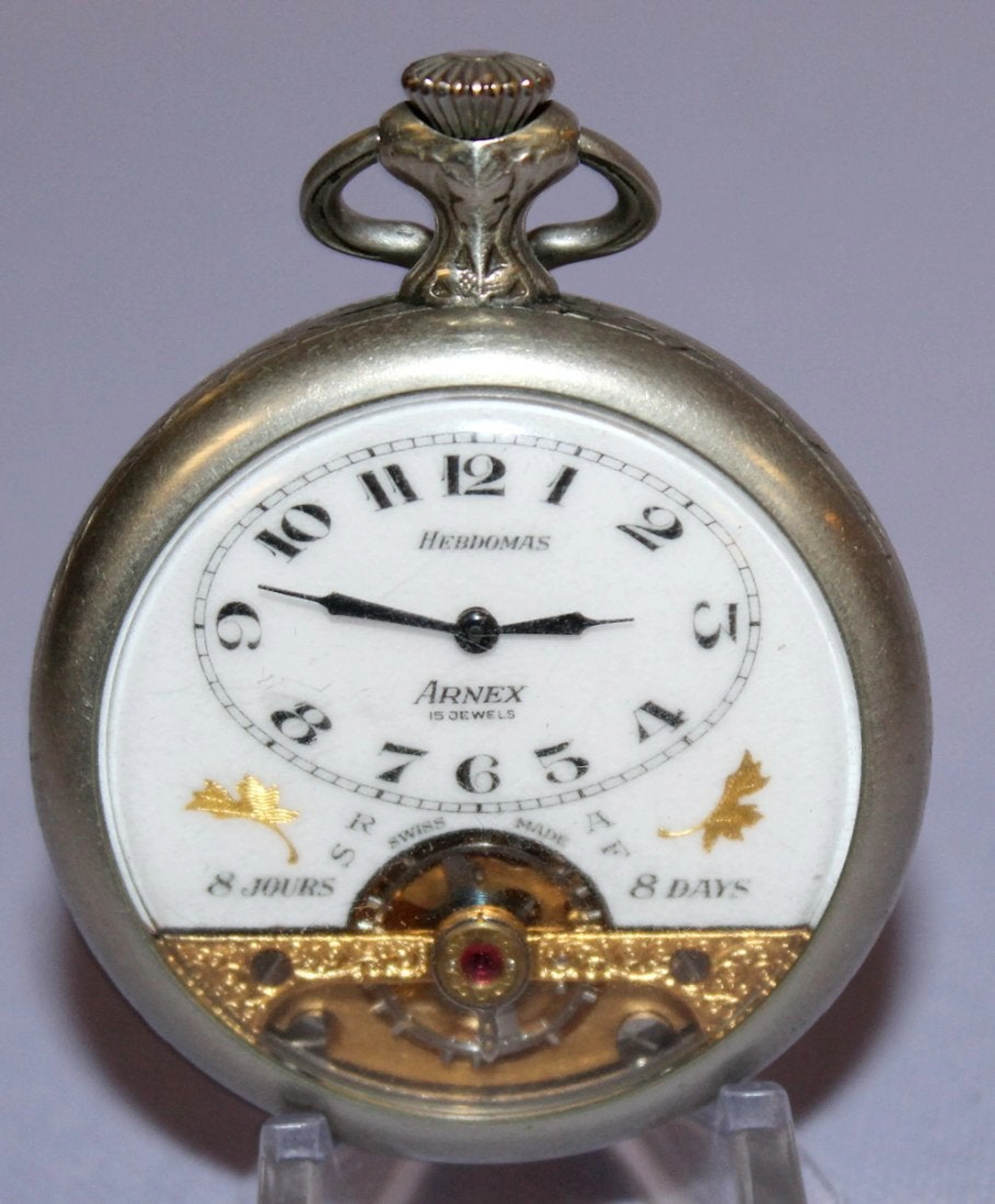 Arnex Hebdomas 15J 8 Day Pocket Watch