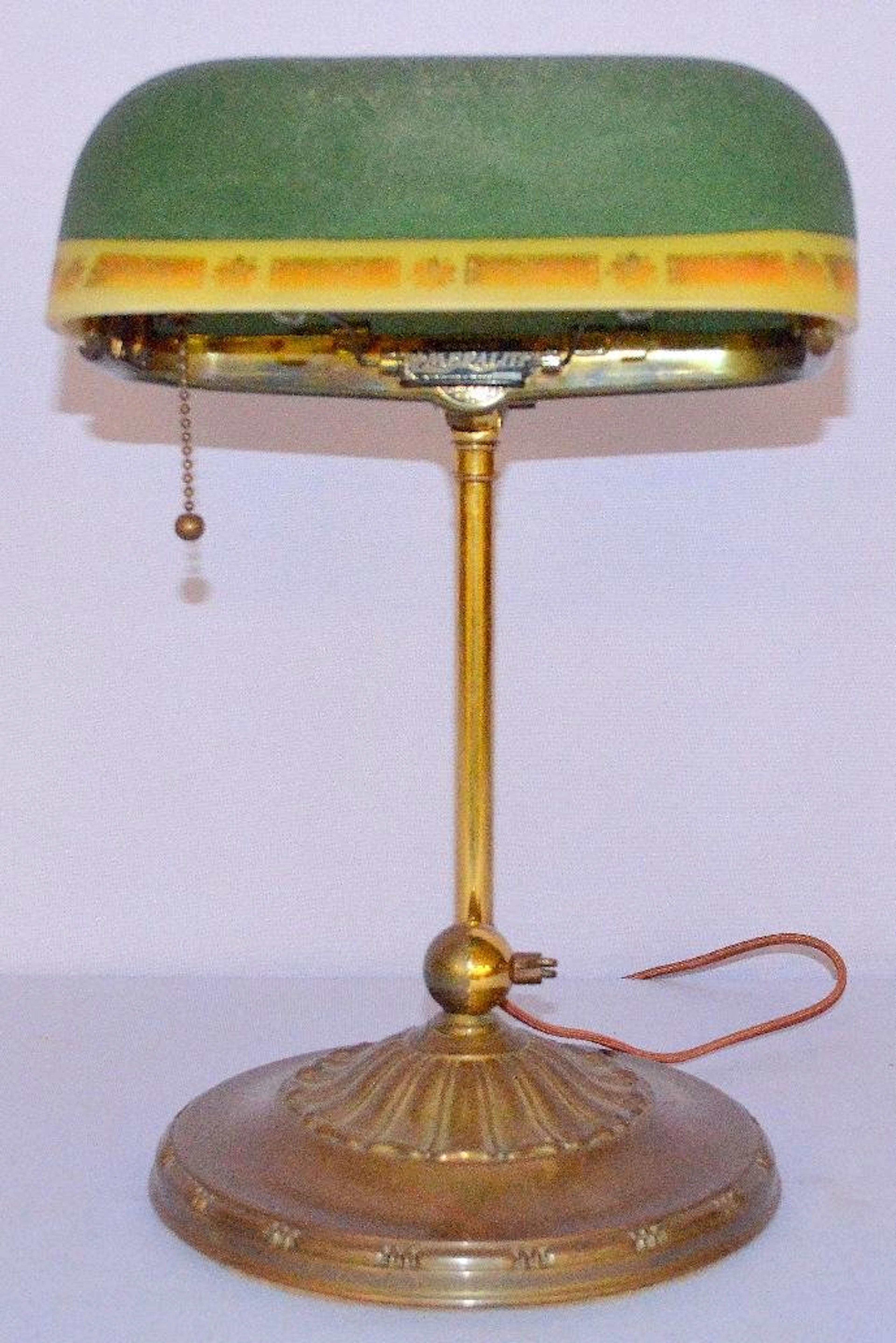 Antique Emeralite Desk Lamp w/ Signed Base