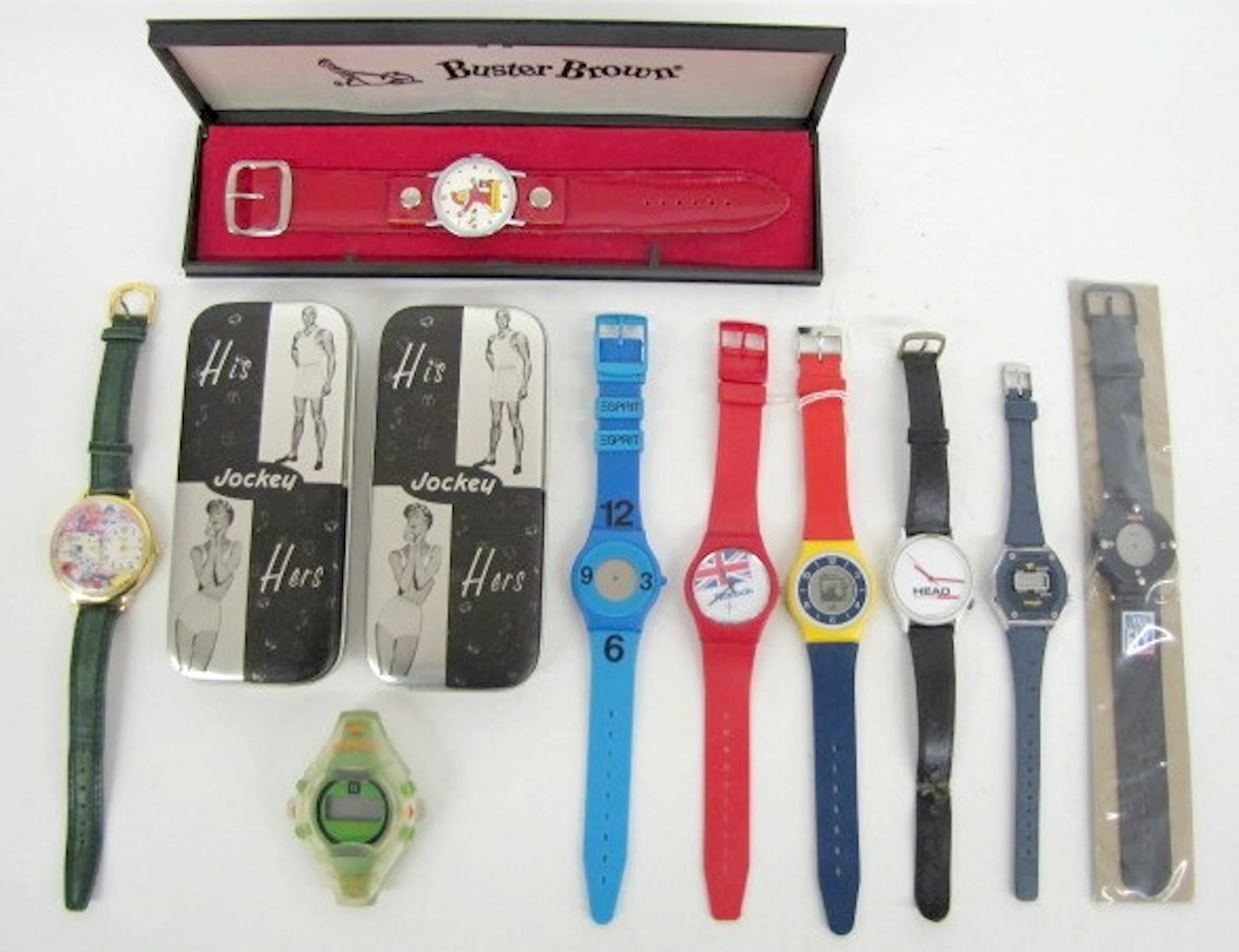 72W: Group of 11 Advertising Character Wrist Watches