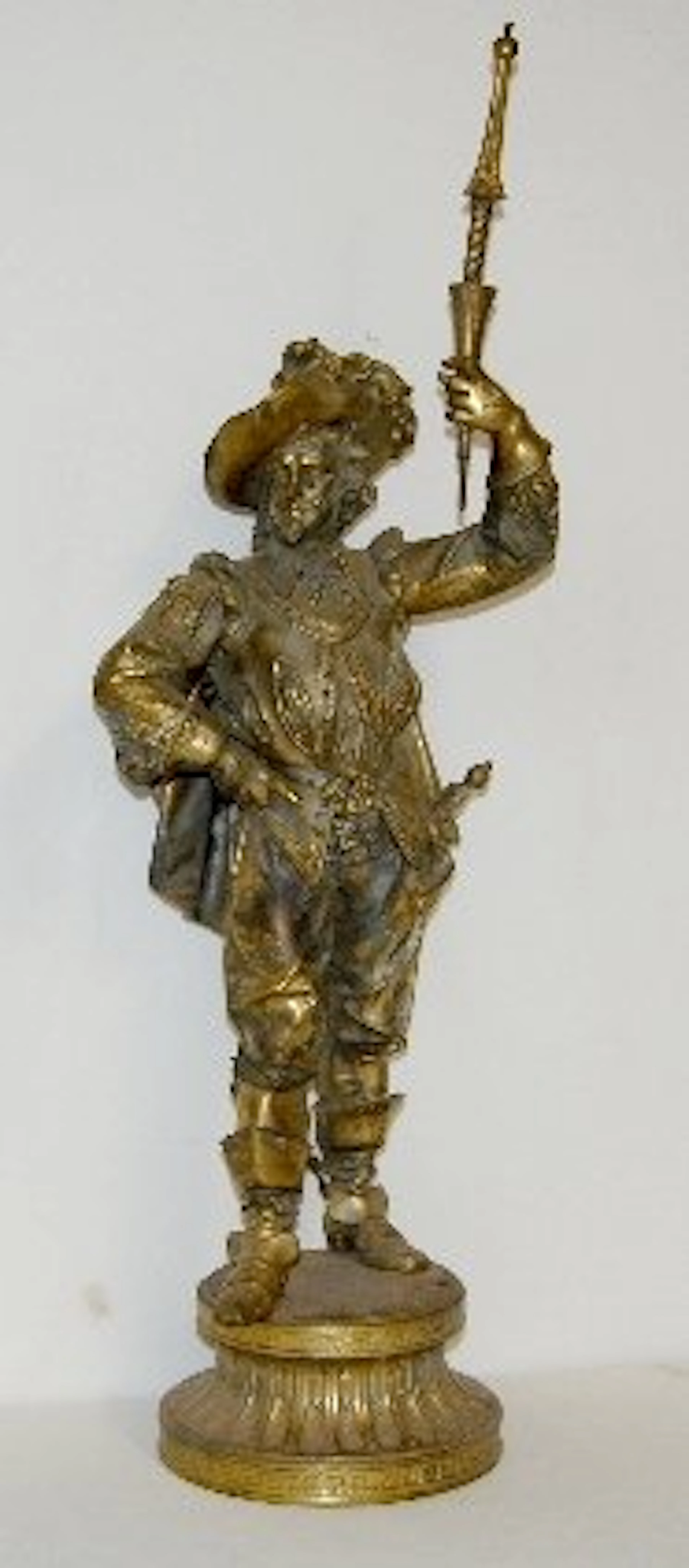 Antique Cavalier Clock Statue