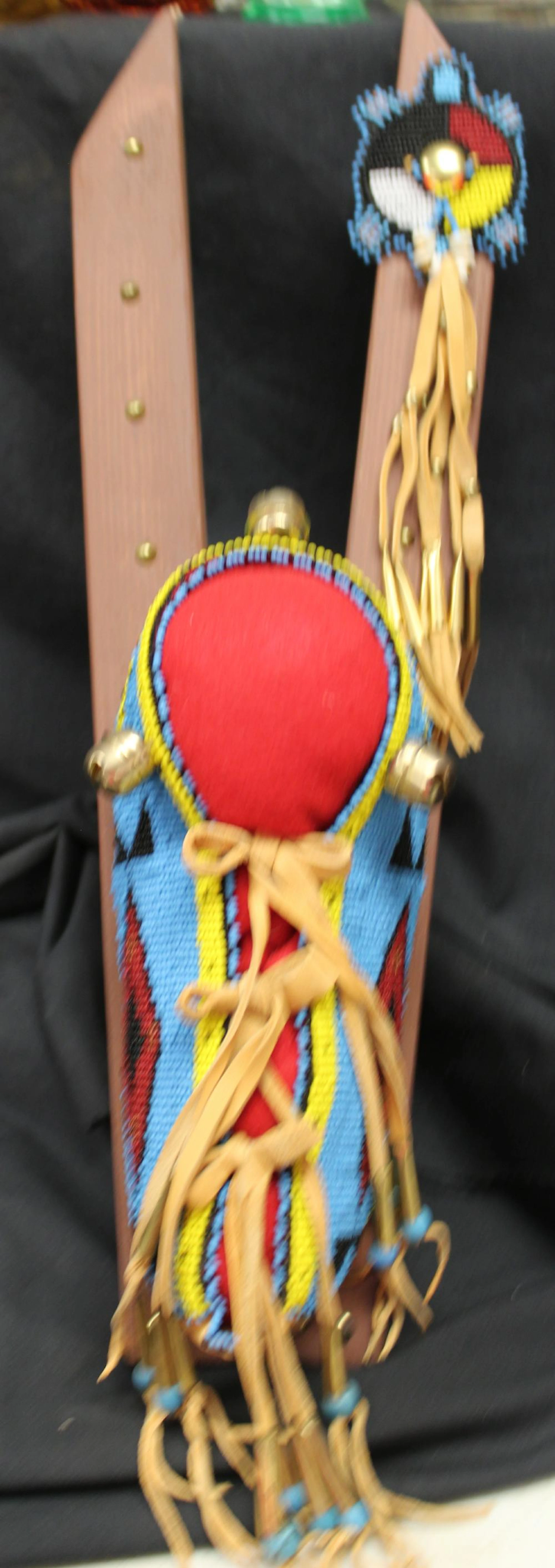 1930's Beaded Baby Doll Cradle, Beautiful Beading, Ex Peterson Collectio