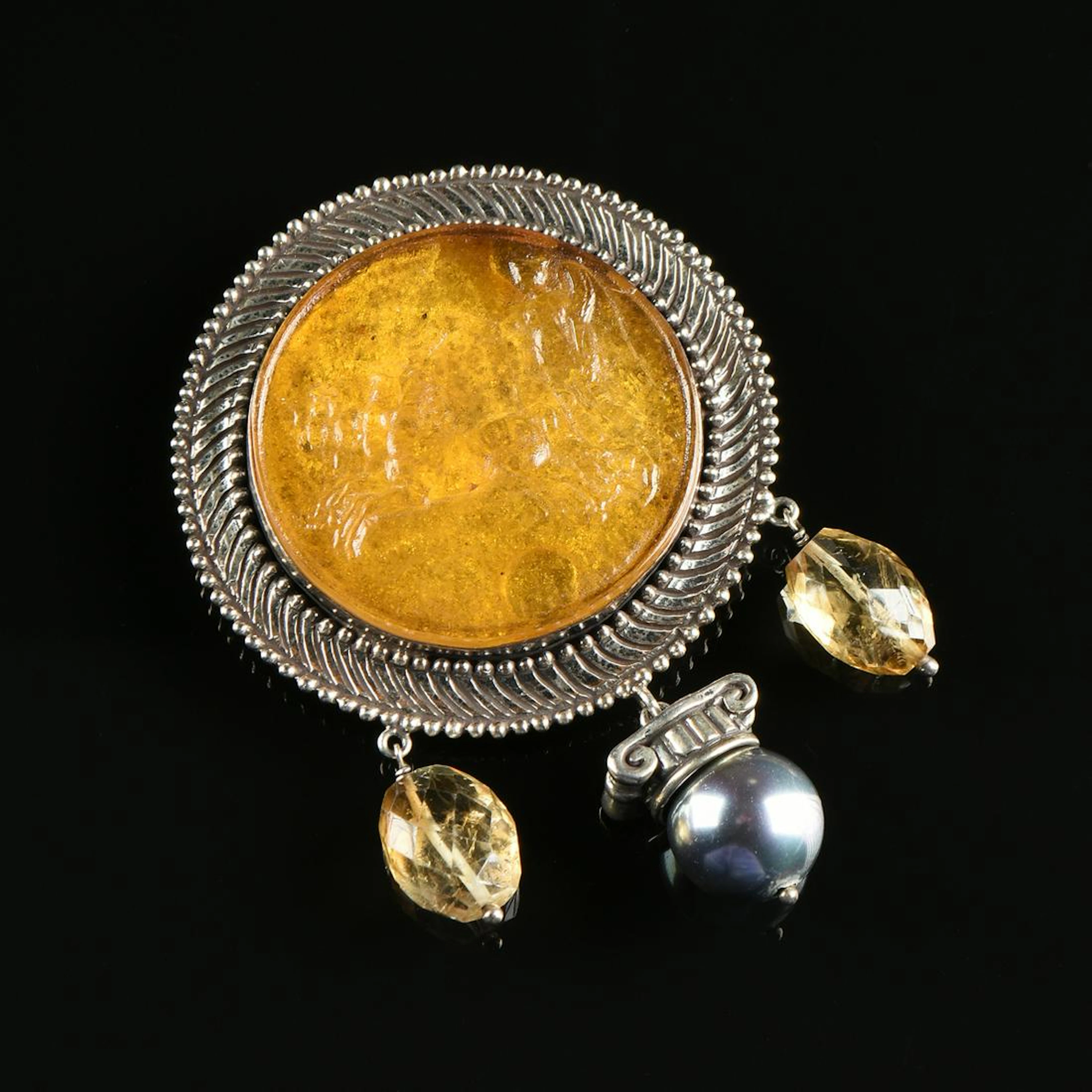 An ad maiorem dei gloriam sterling silver brooch by