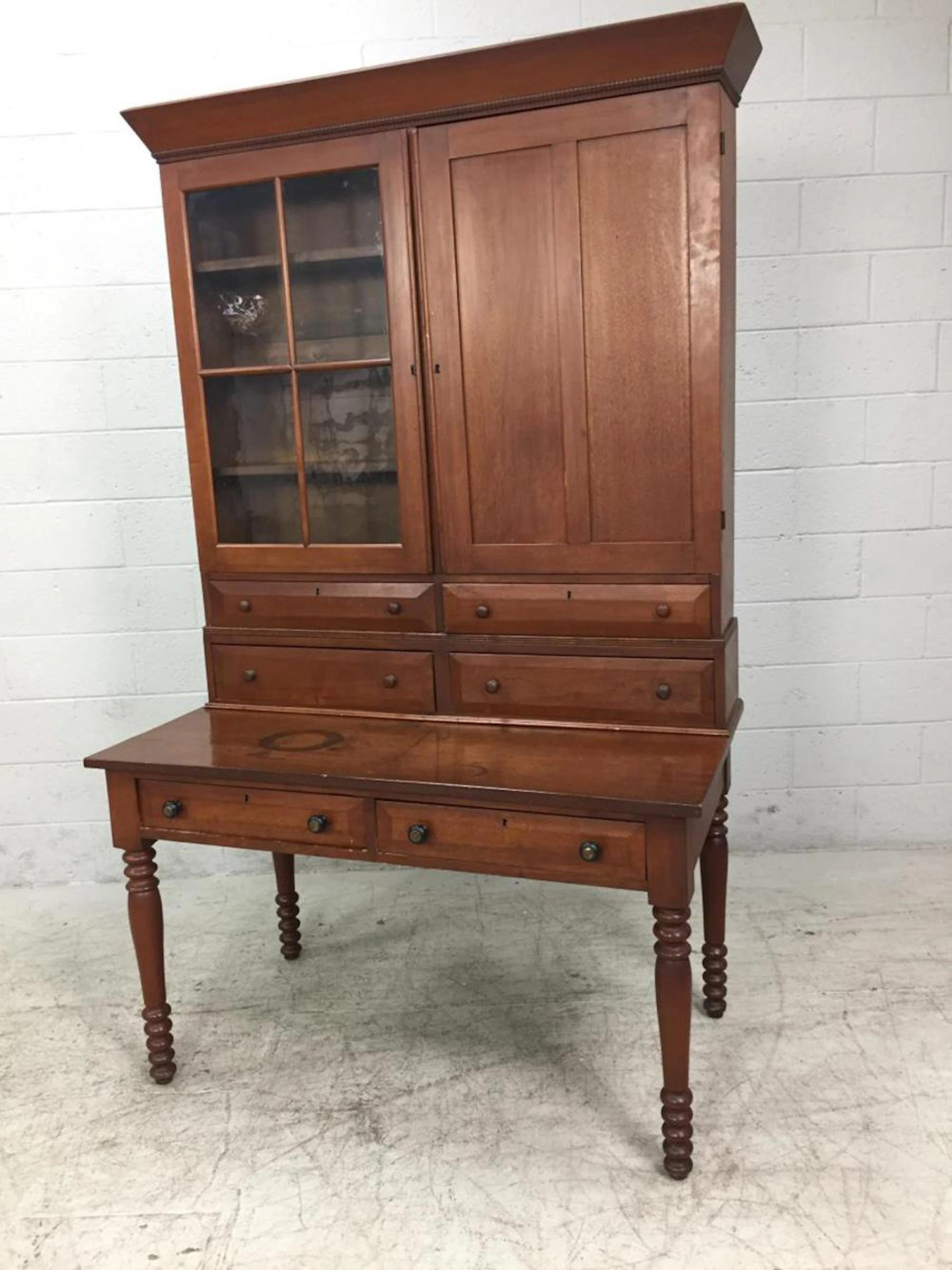 19th C. Wood Linen Desk