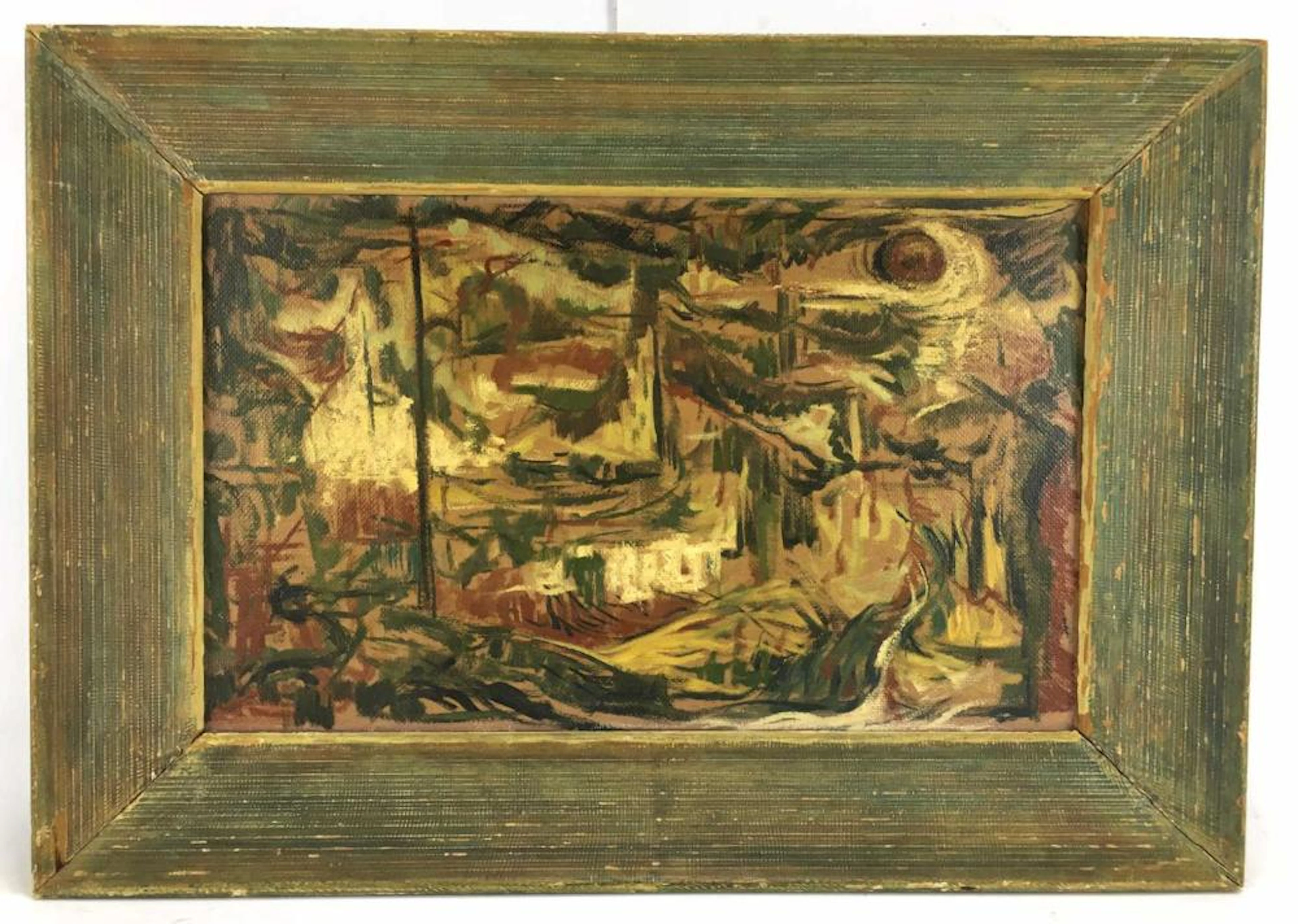 Willi Voss, Abstract Impressionism Oil on Board