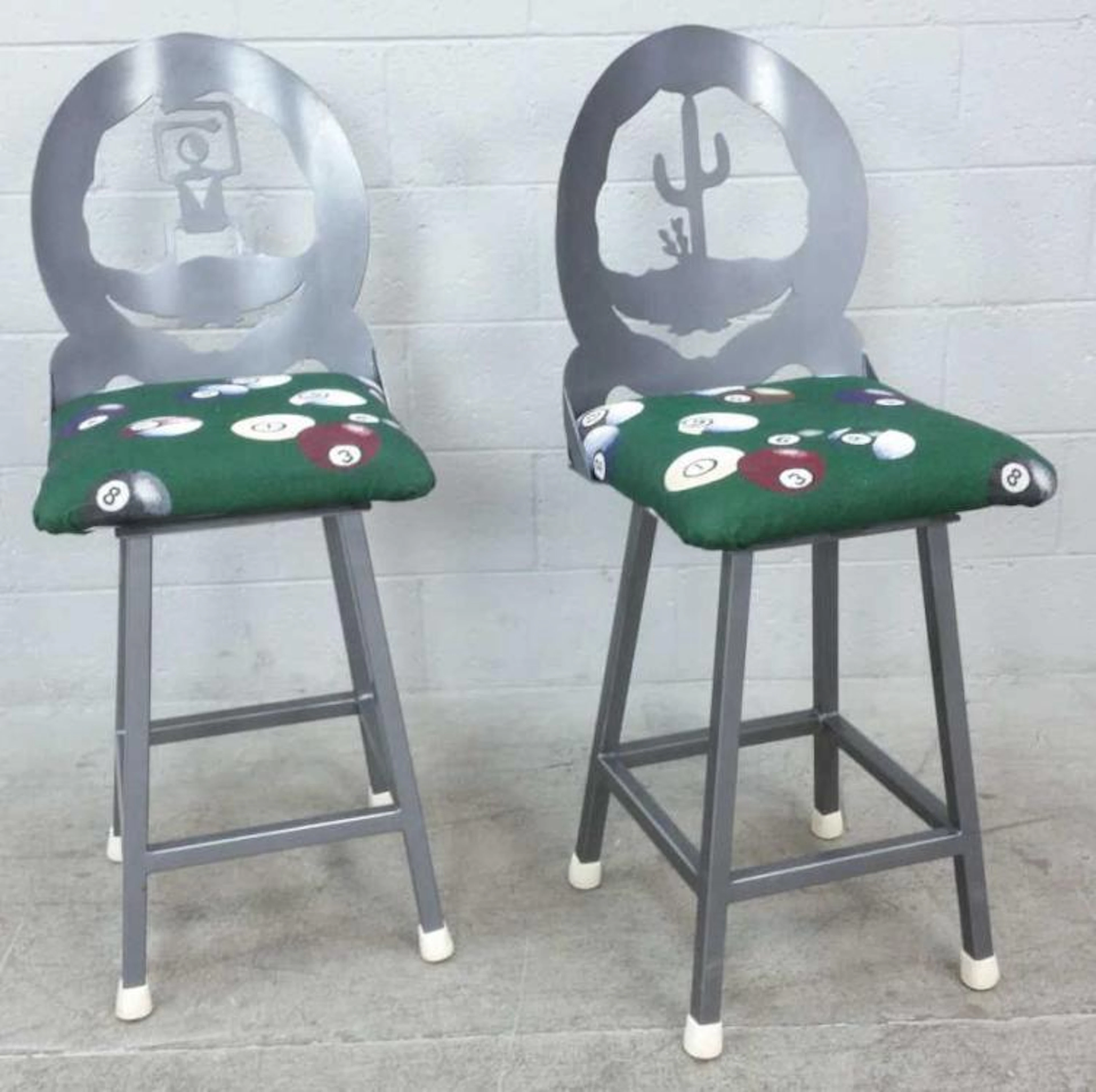 2pc. Laser Cut Billiard Stools