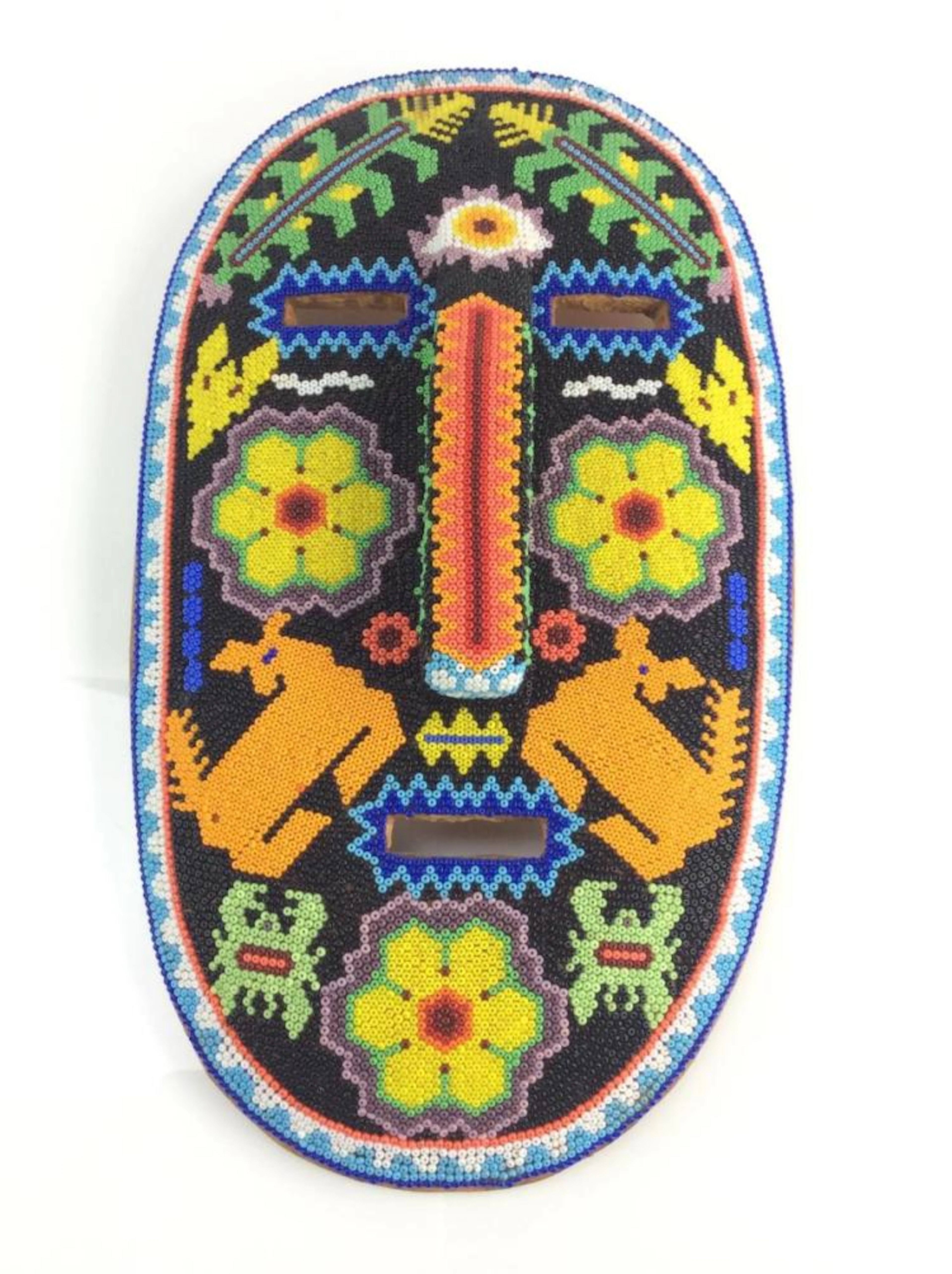Oval Face Mask Huichol Bead Art