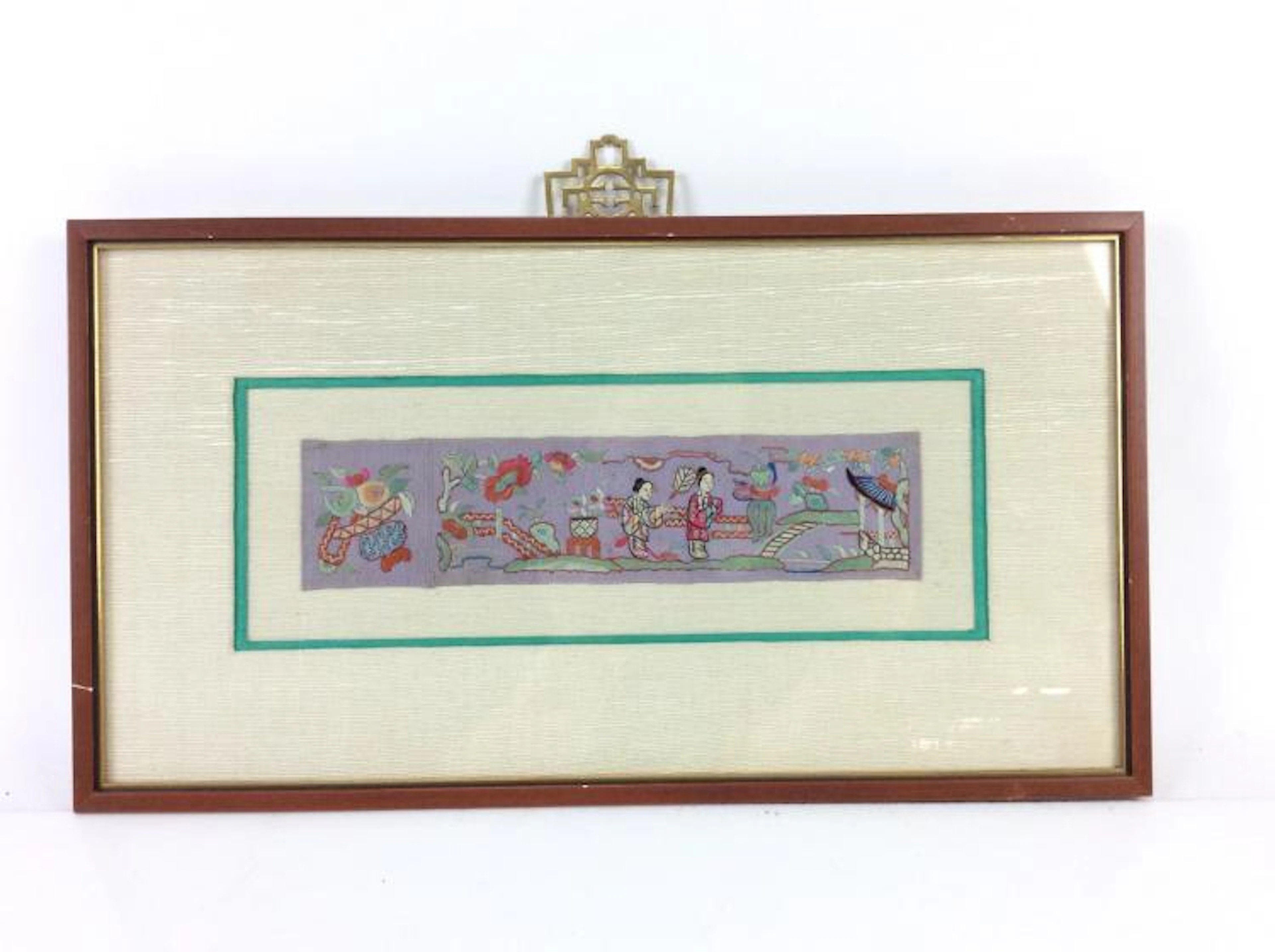 Chinese Framed Antique Embroidery with Scenery