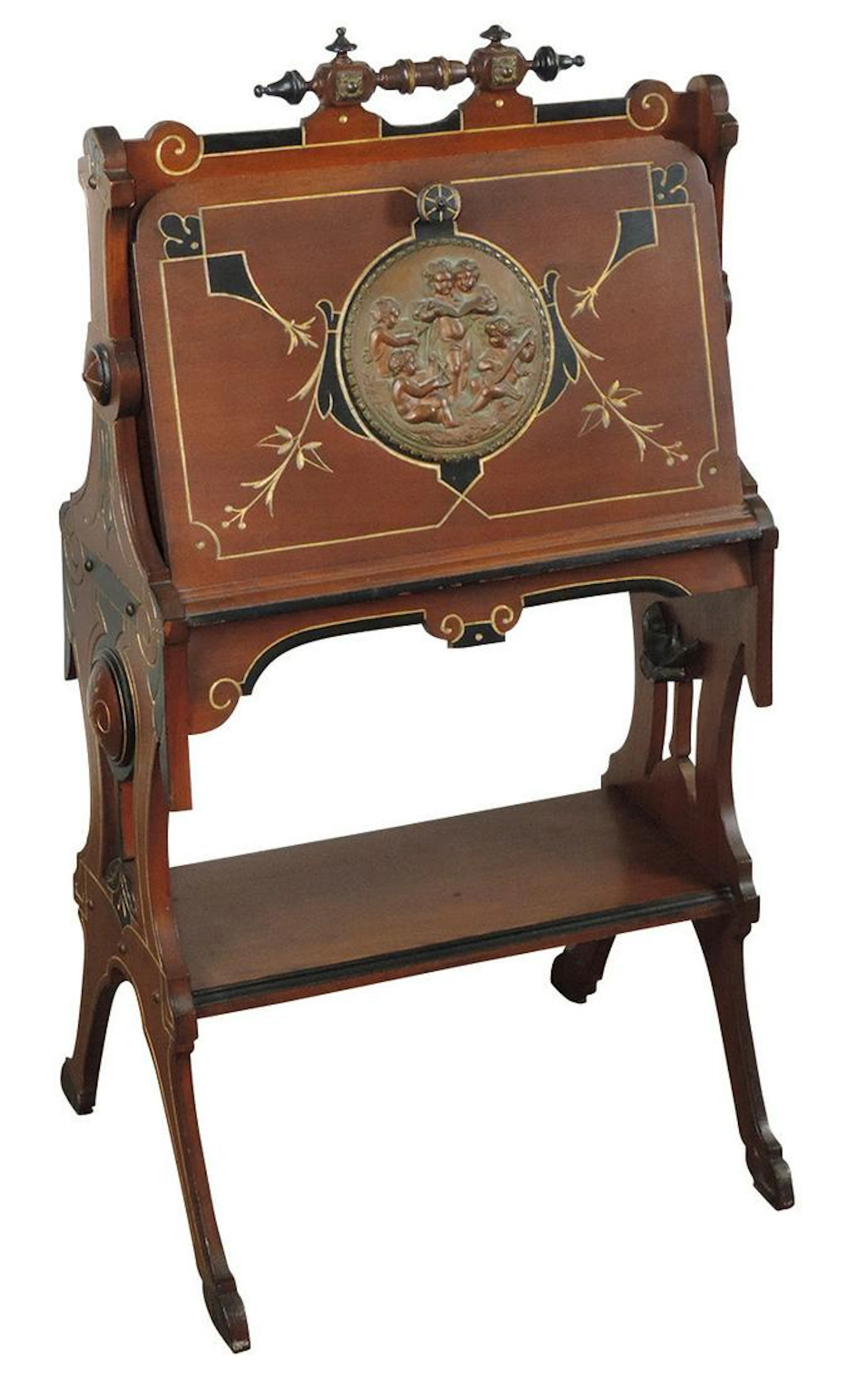 Furniture, Eastlake Victorian Walnut Magazine Stand,