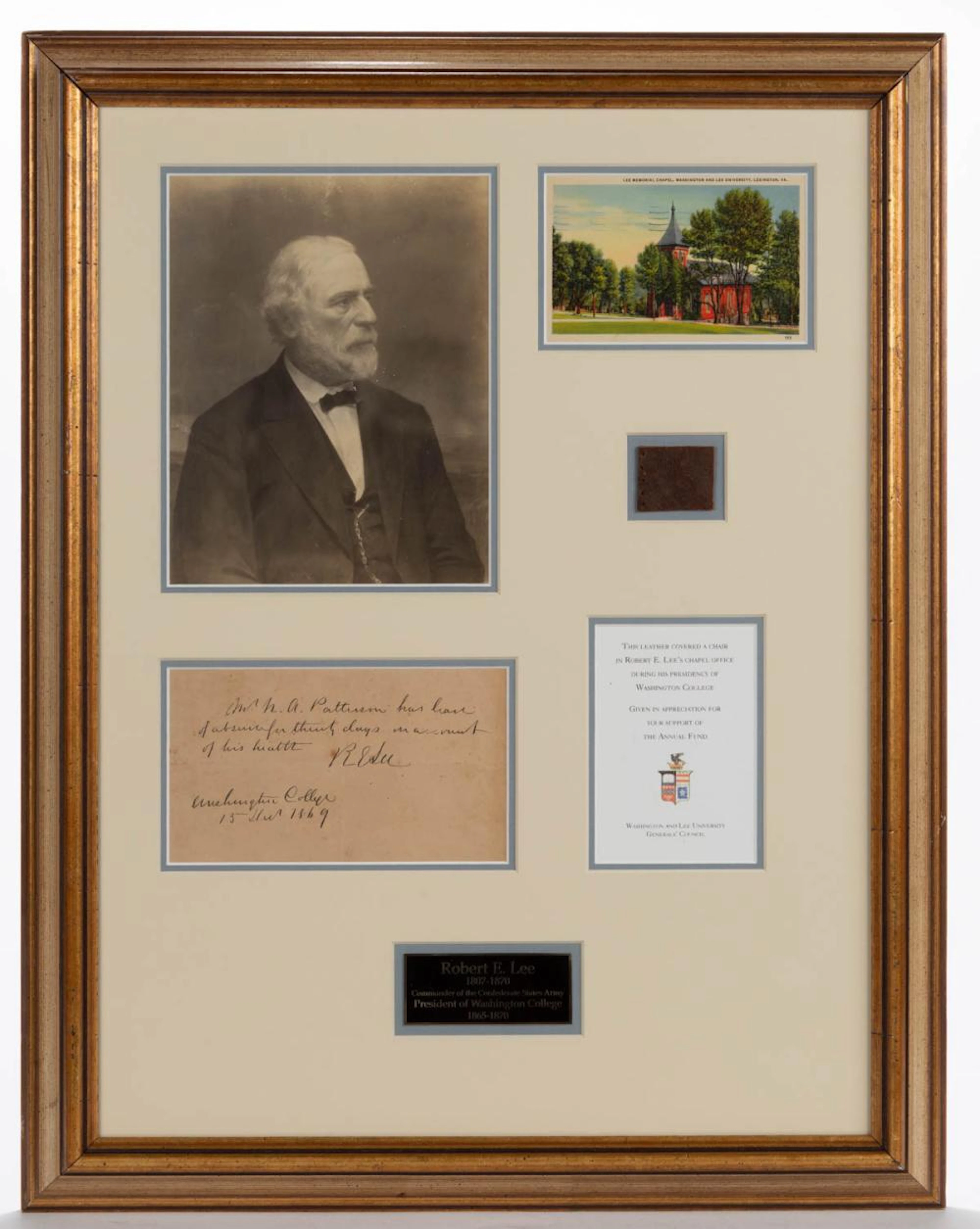 ROBERT E. LEE FRAMED HISTORICAL MEMORABILIA