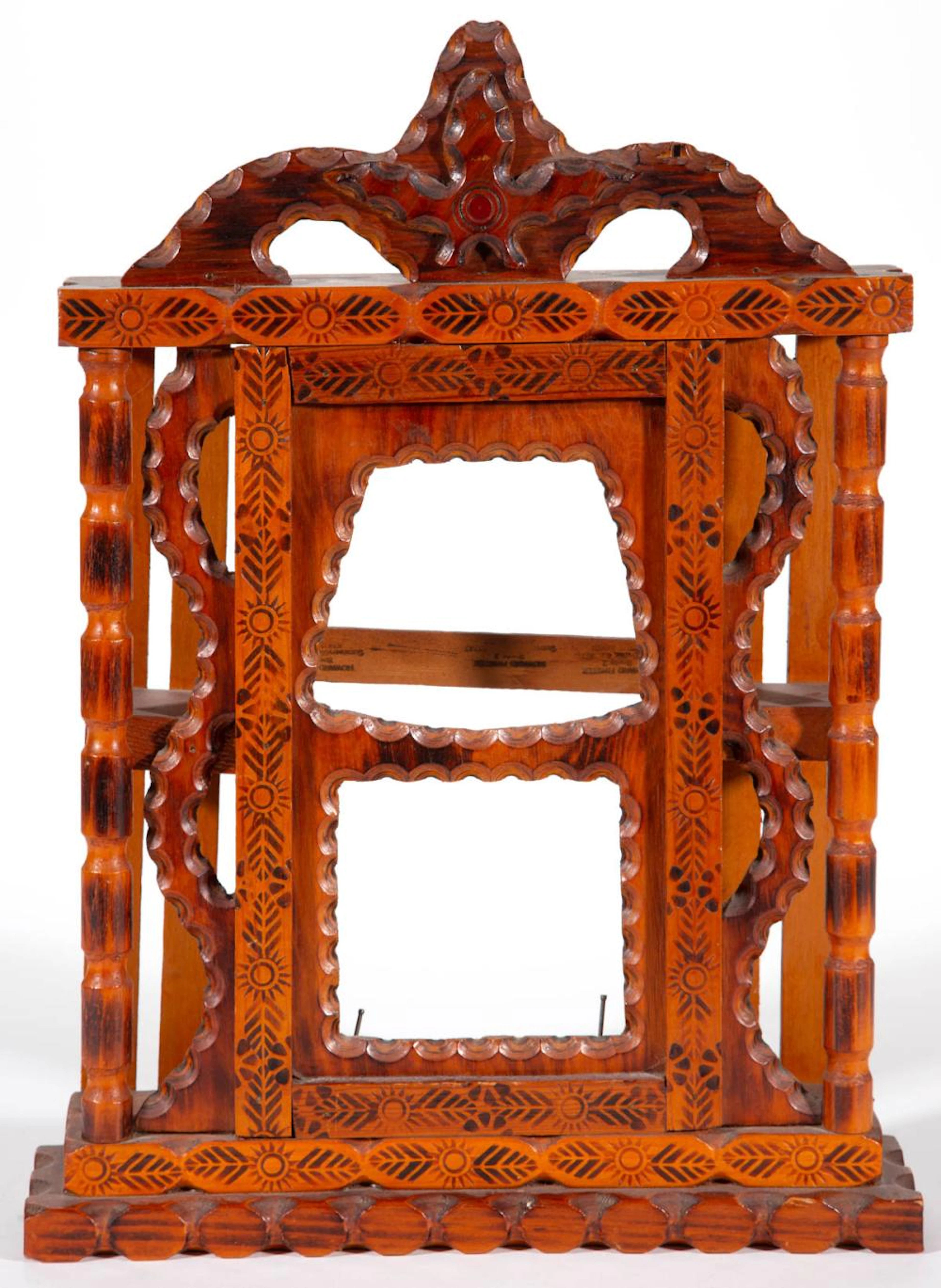 HOWARD FINSTER (GEORGIA, 1916-2001) OUTSIDER ART CARVED CLOCK CASE
