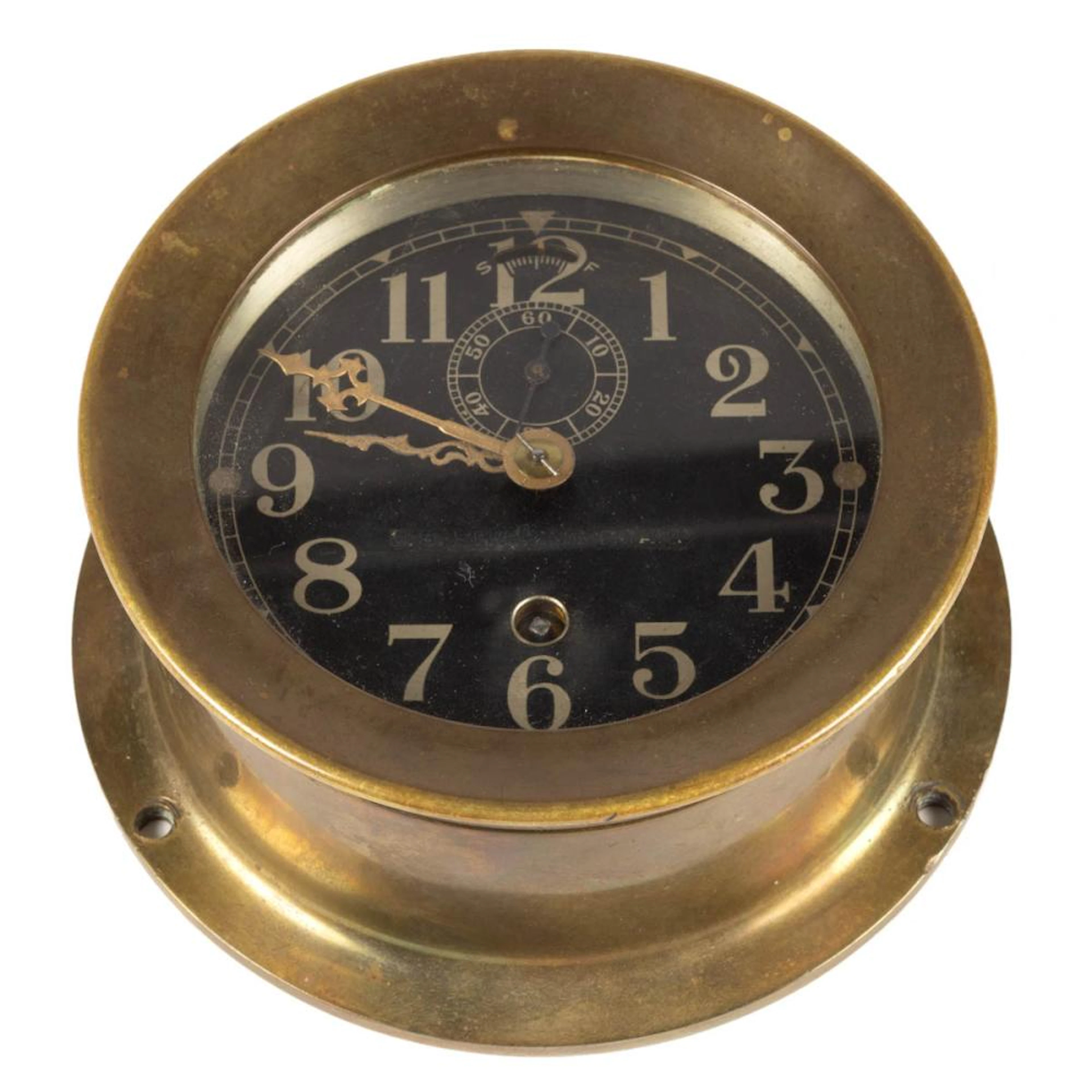 SETH THOMAS BRASS NAUTICAL SHIP'S CLOCK