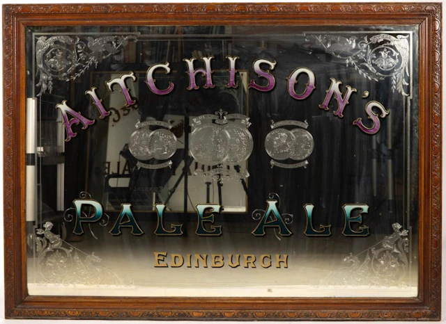ANTIQUE ADVERTISING SALOON / BAR MIRROR