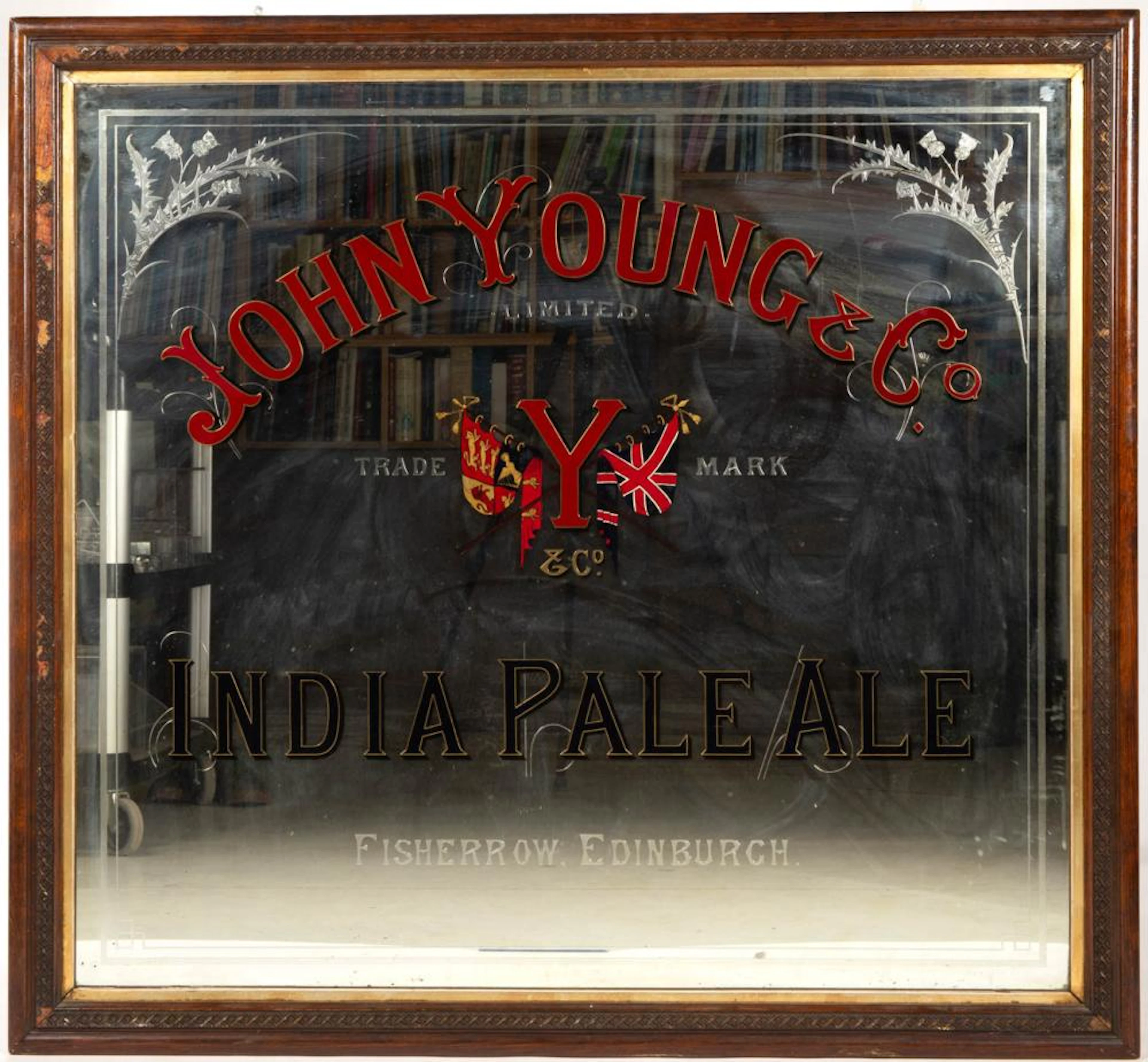 ANTIQUE ADVERTISING SALOON / BAR MIRROR